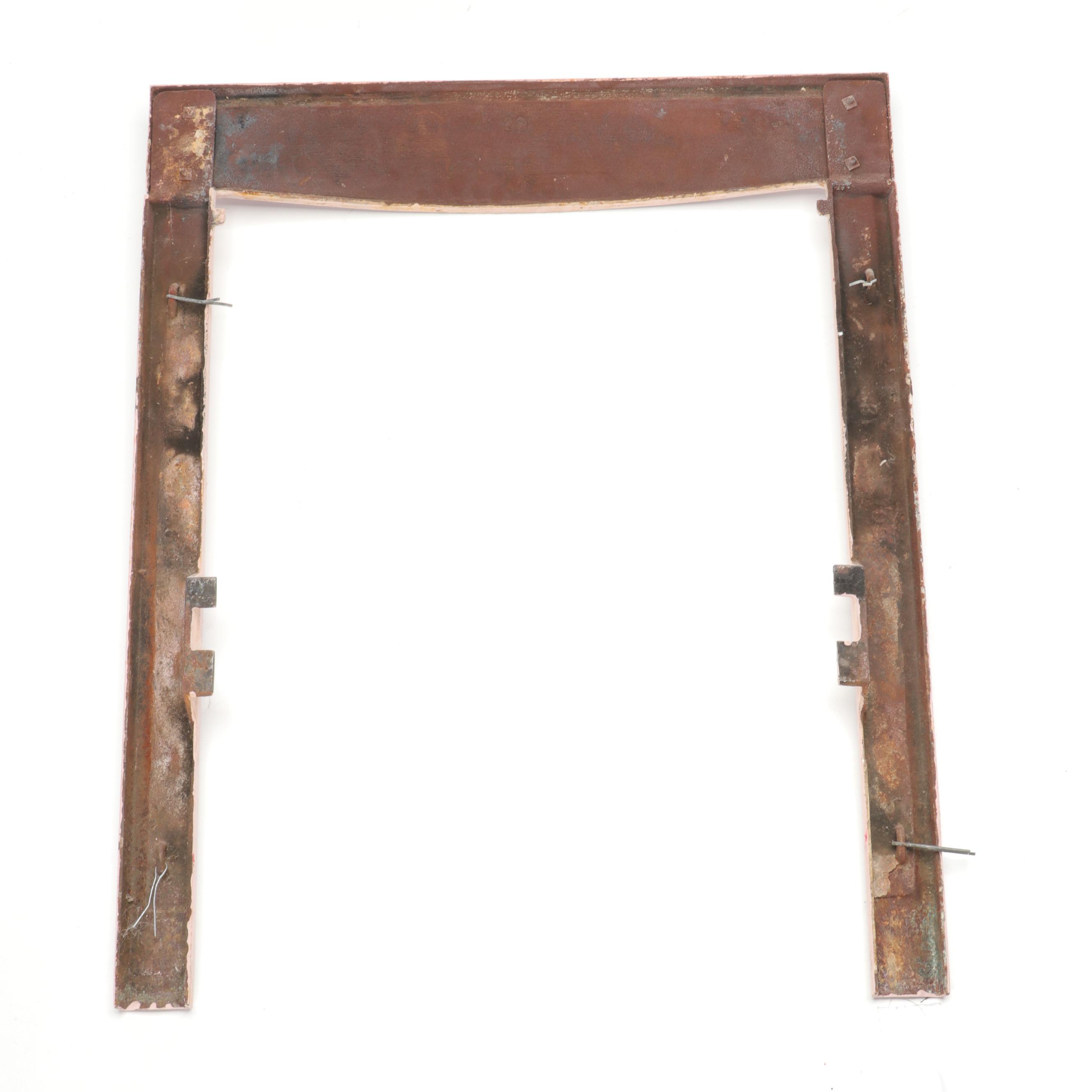 Embossed Neoclassical Motif Metal Fireplace Summer Cover and Surround