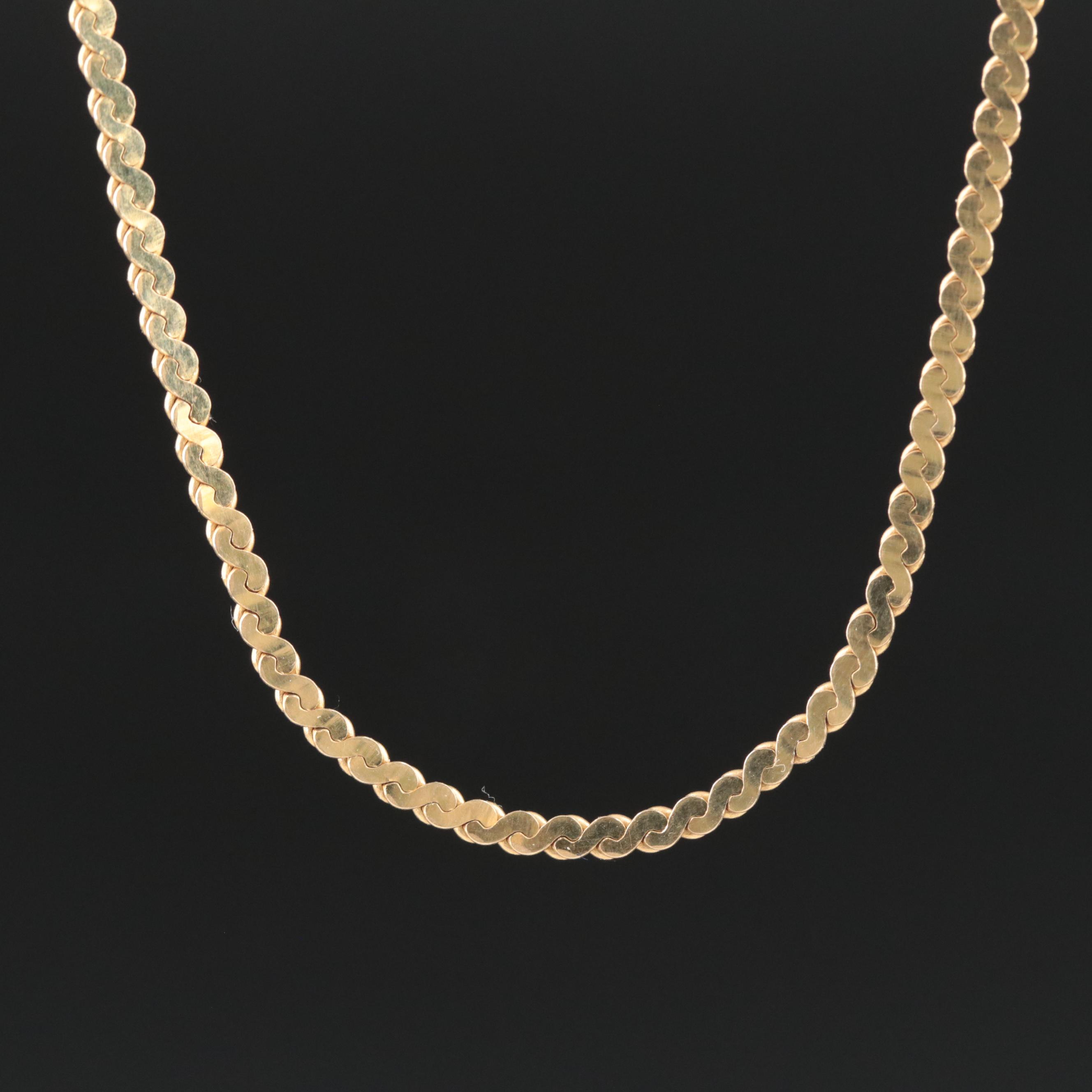14K Serpentine Chain Necklace