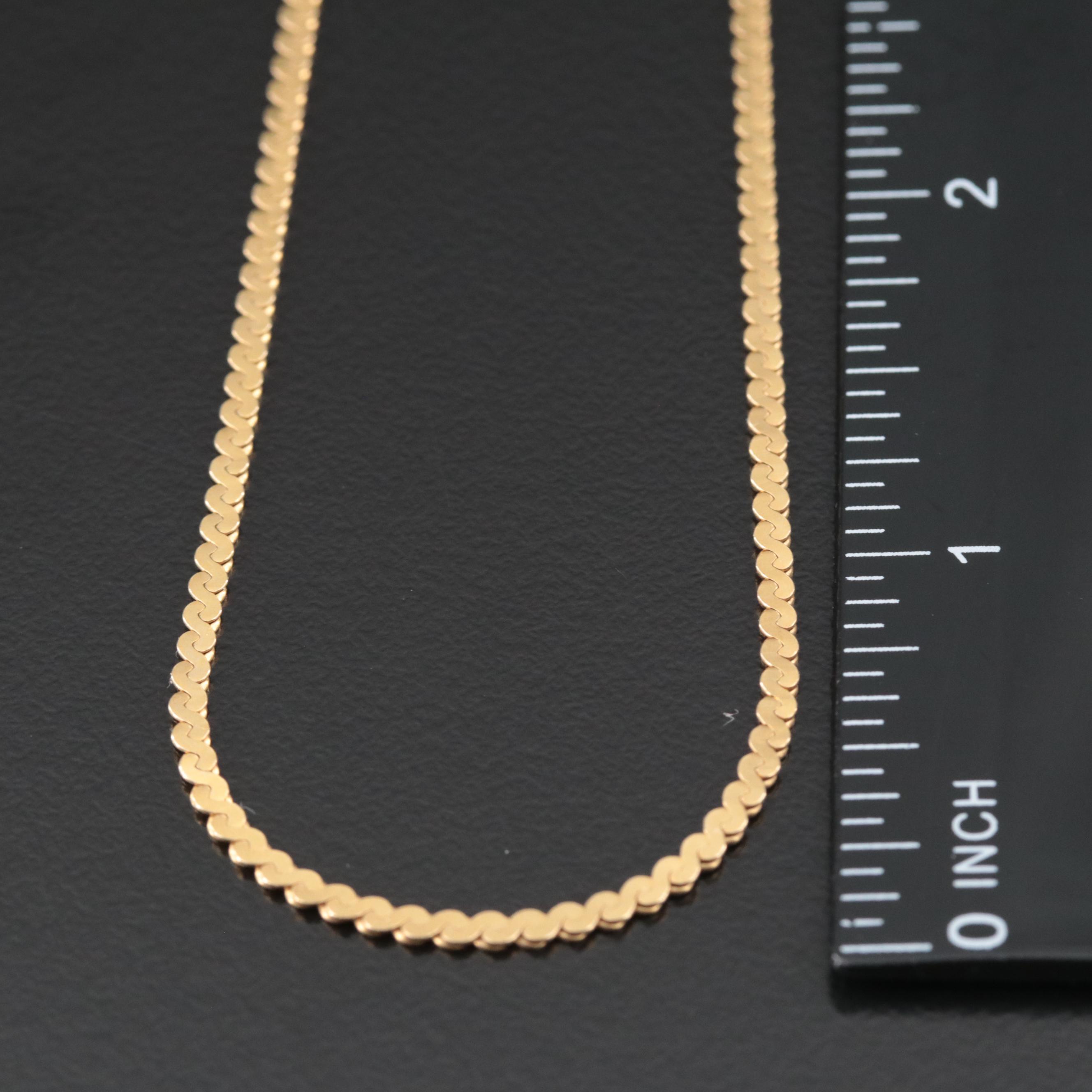 14K Serpentine Chain Necklace