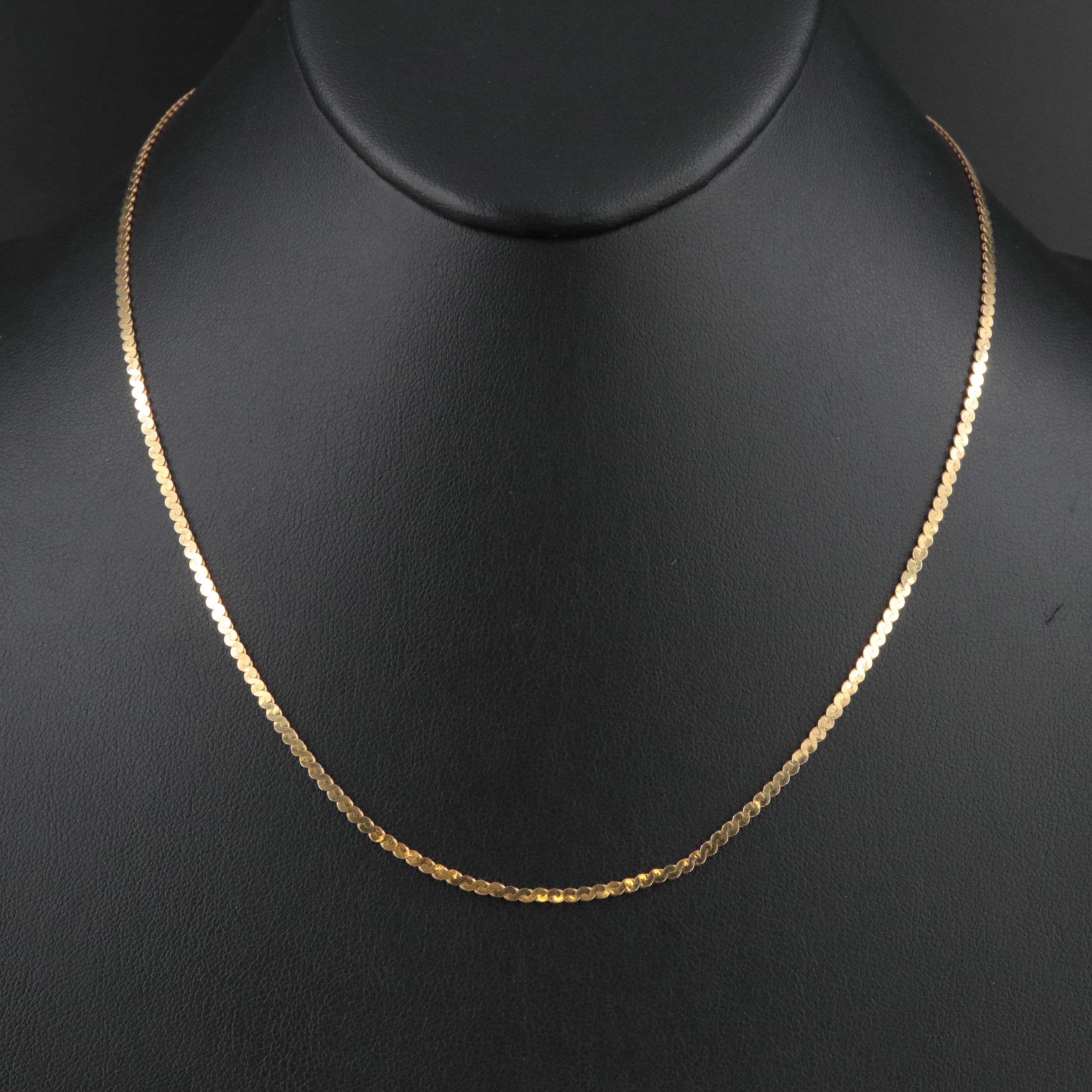 14K Serpentine Chain Necklace