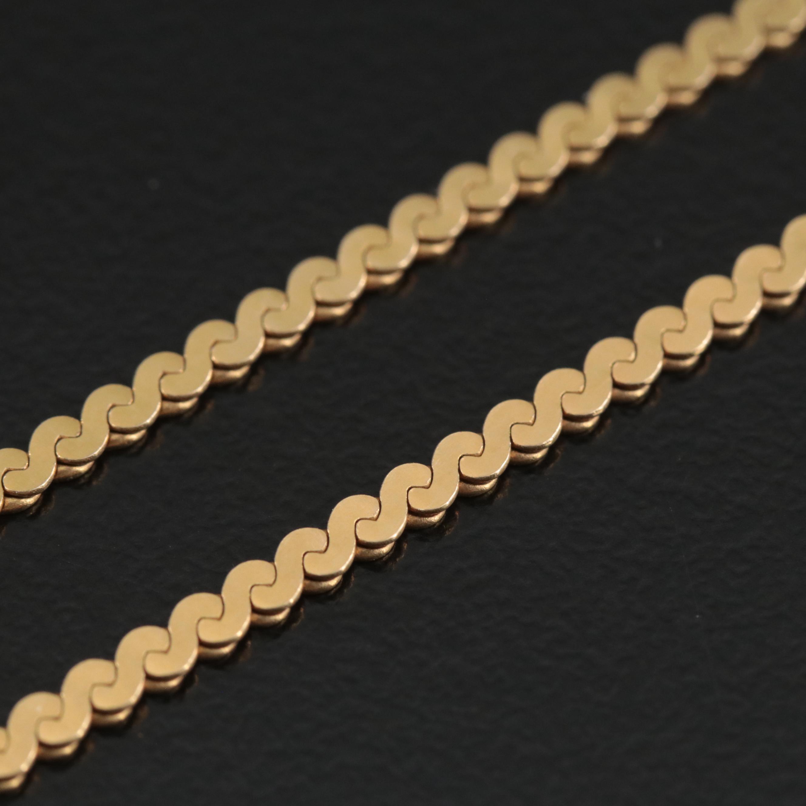 14K Serpentine Chain Necklace