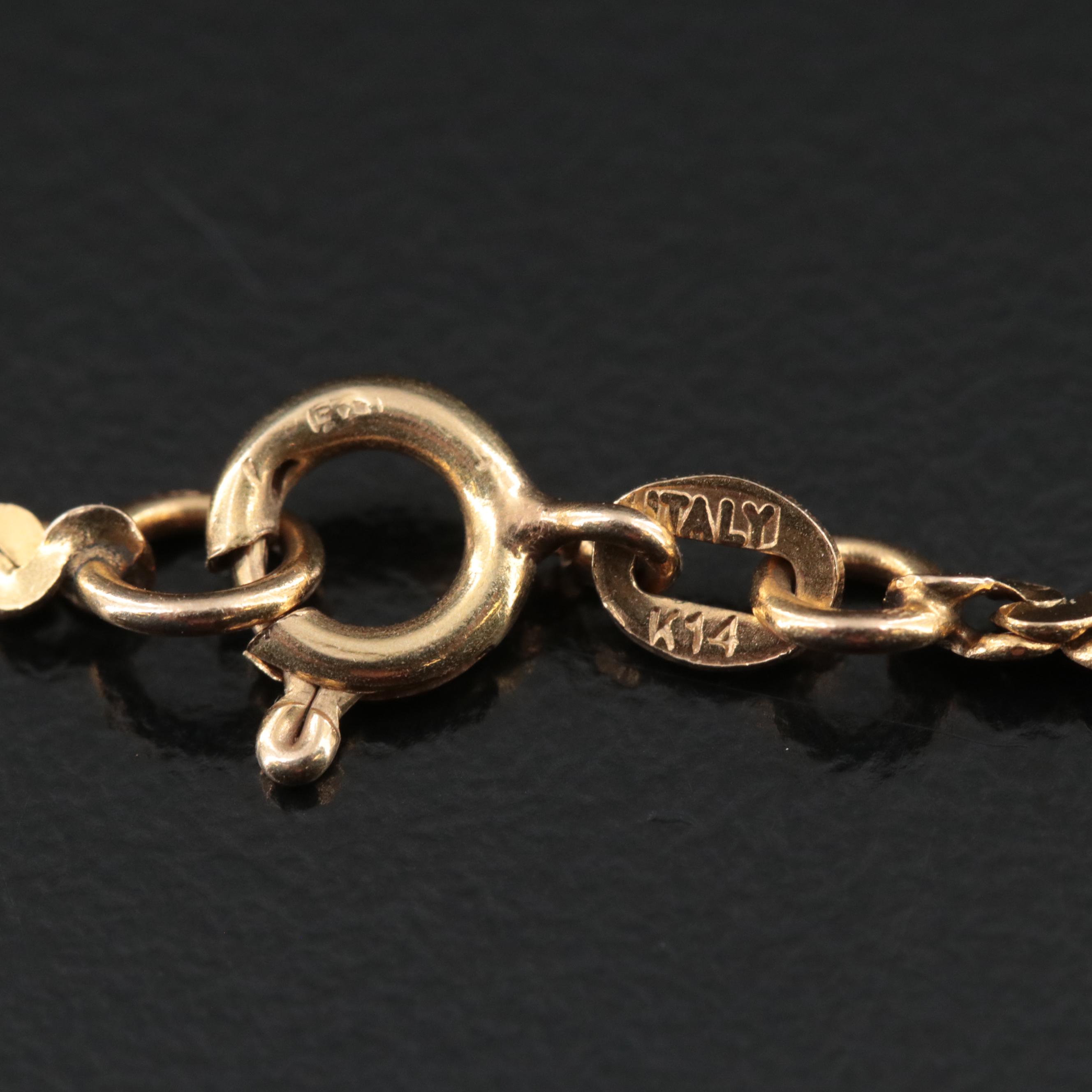 14K Serpentine Chain Necklace