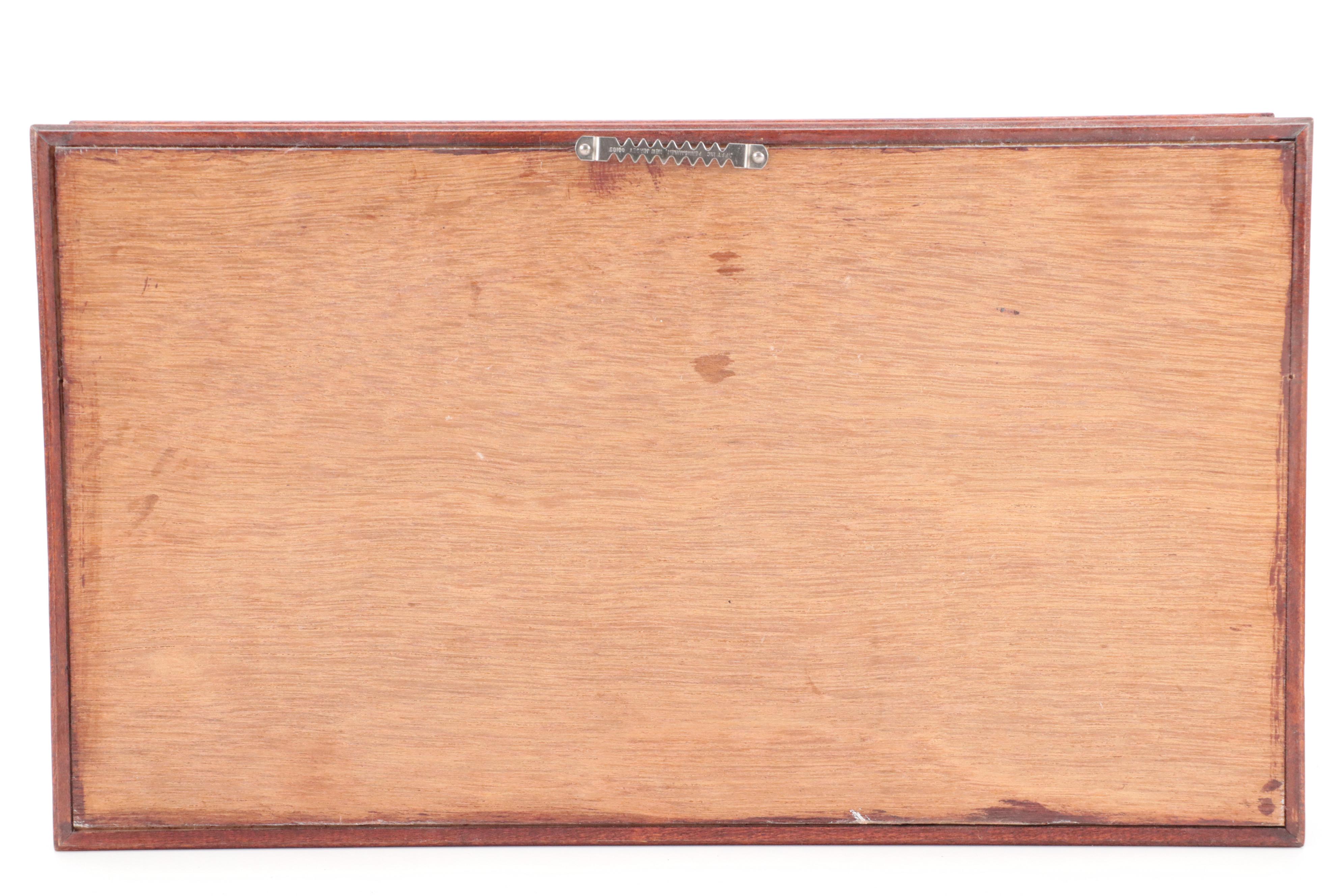 Miniature Glass Bottles in Shadow Box with Flower Painting