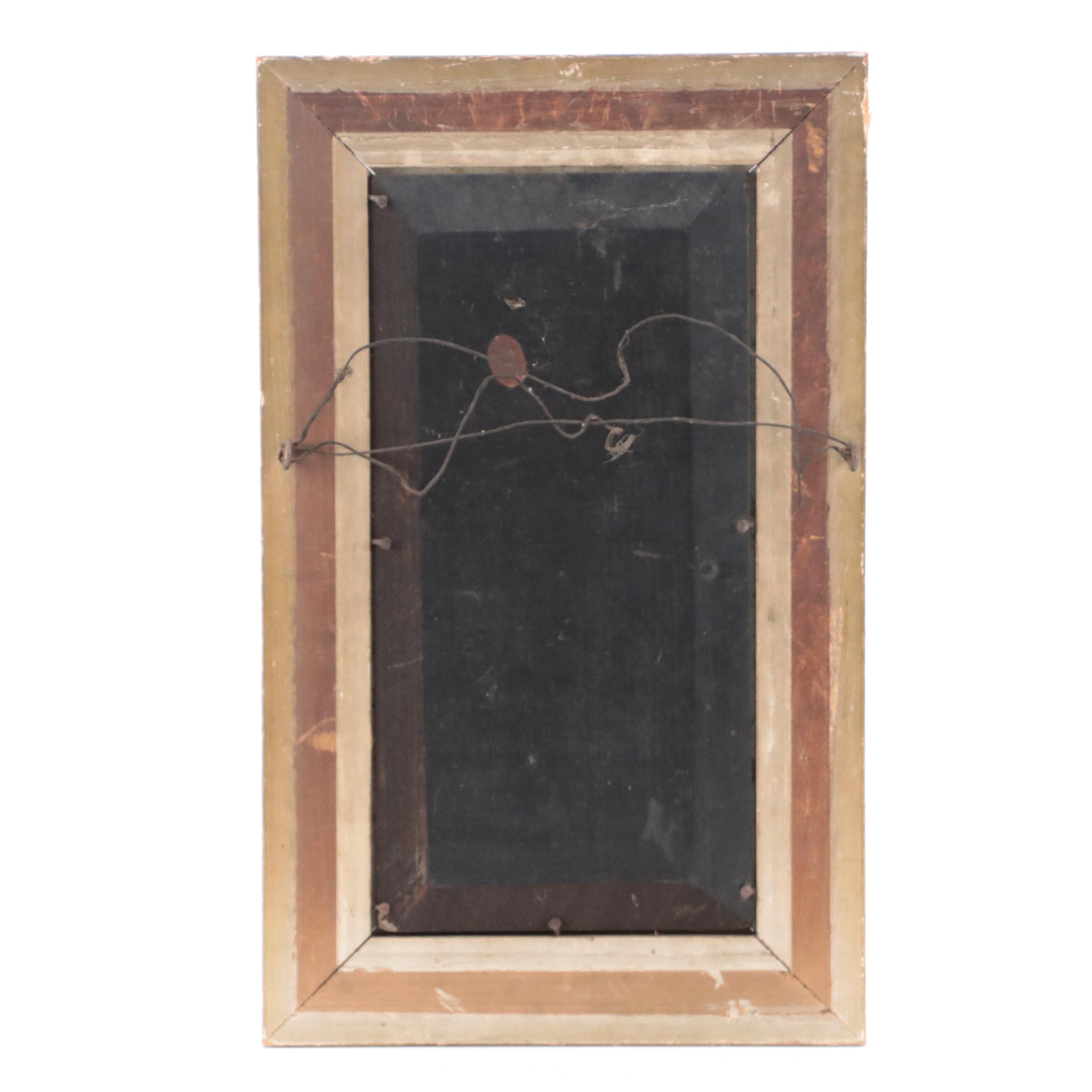 Miniature Glass Bottles in Shadow Box with Flower Painting