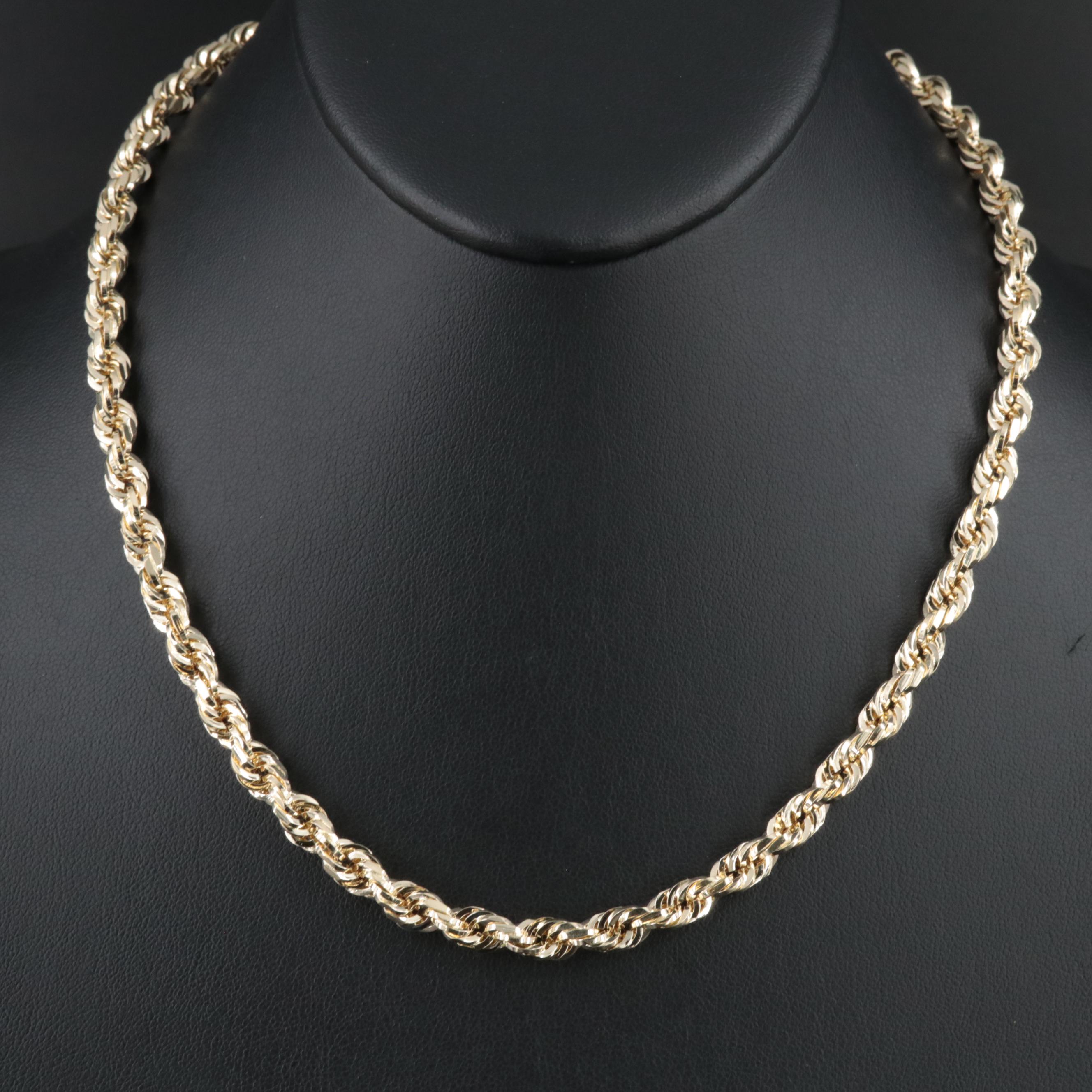 14K Rope Chain Necklace