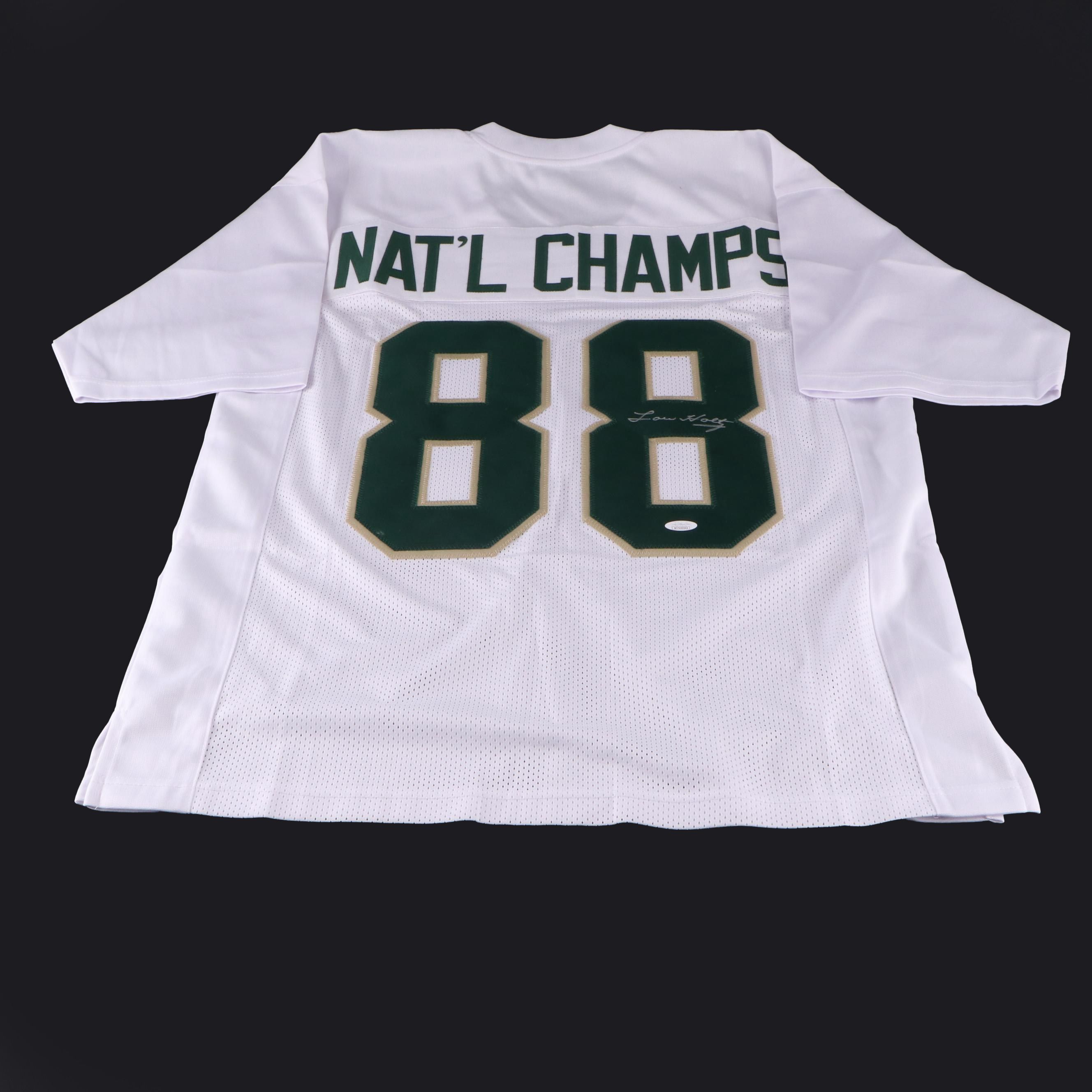 Lou Holtz Signed Notre Dame Fighting Irish Football Jersey