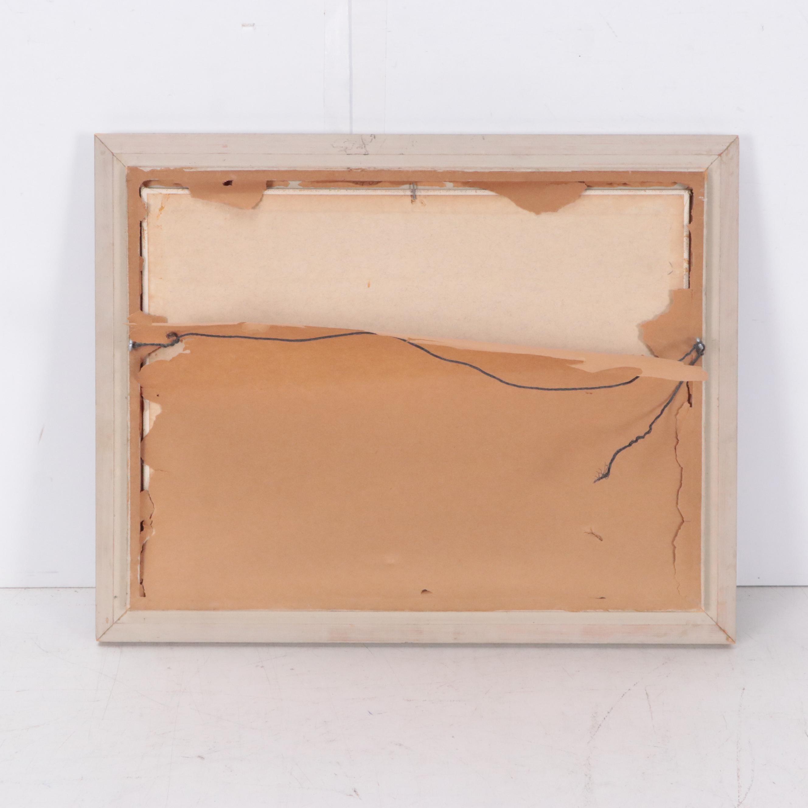 Oliver Clarry Oil Painting Cityscape "Study in Brown," Mid-20th Century