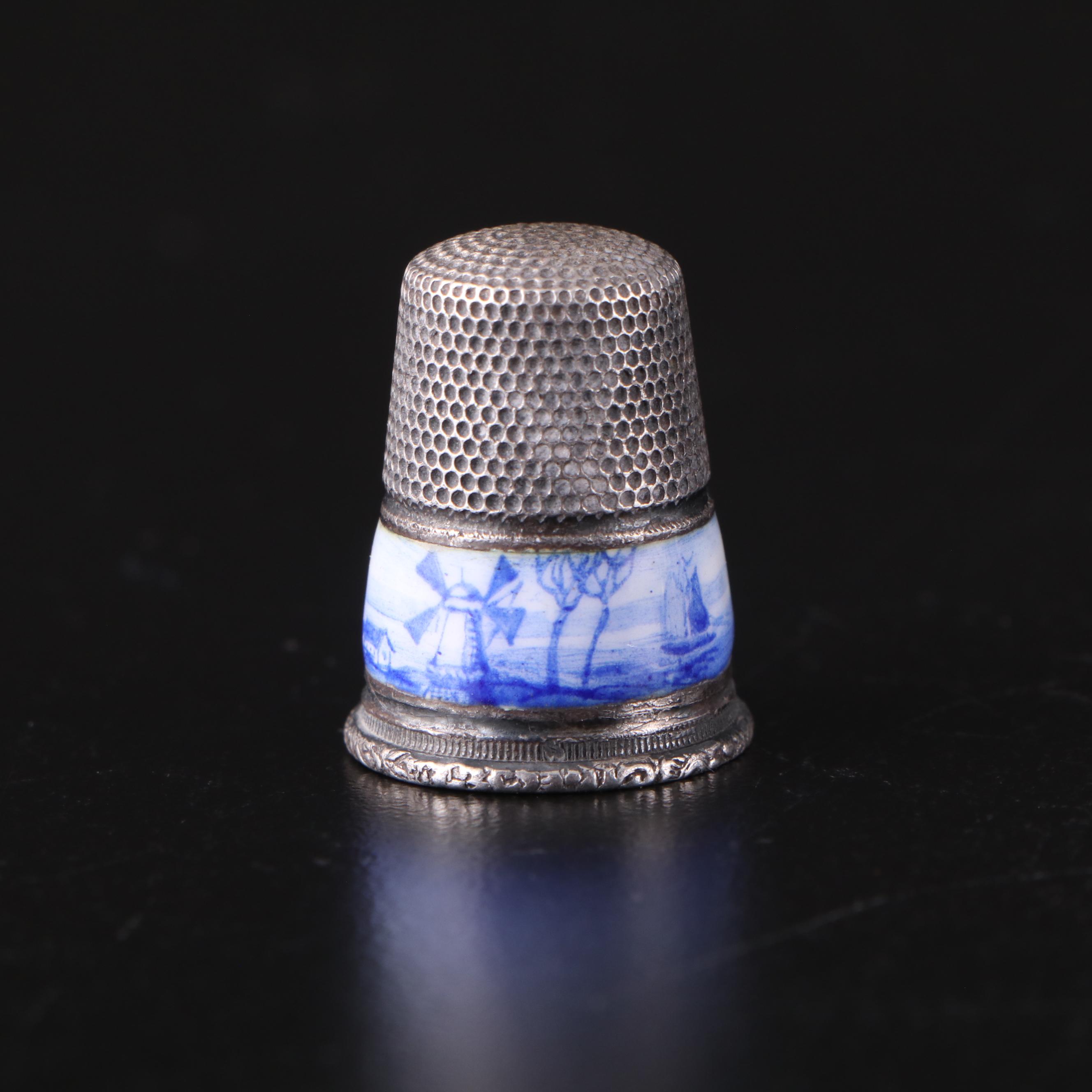 Simons Brothers & Co. Sterling Silver Thimble with Other Sterling Thimbles