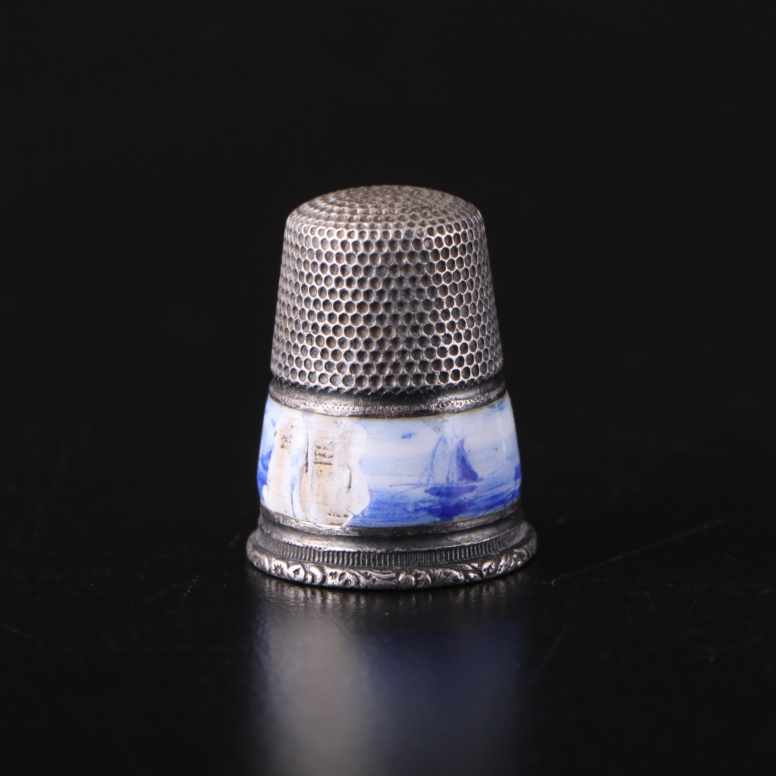 Simons Brothers & Co. Sterling Silver Thimble with Other Sterling Thimbles