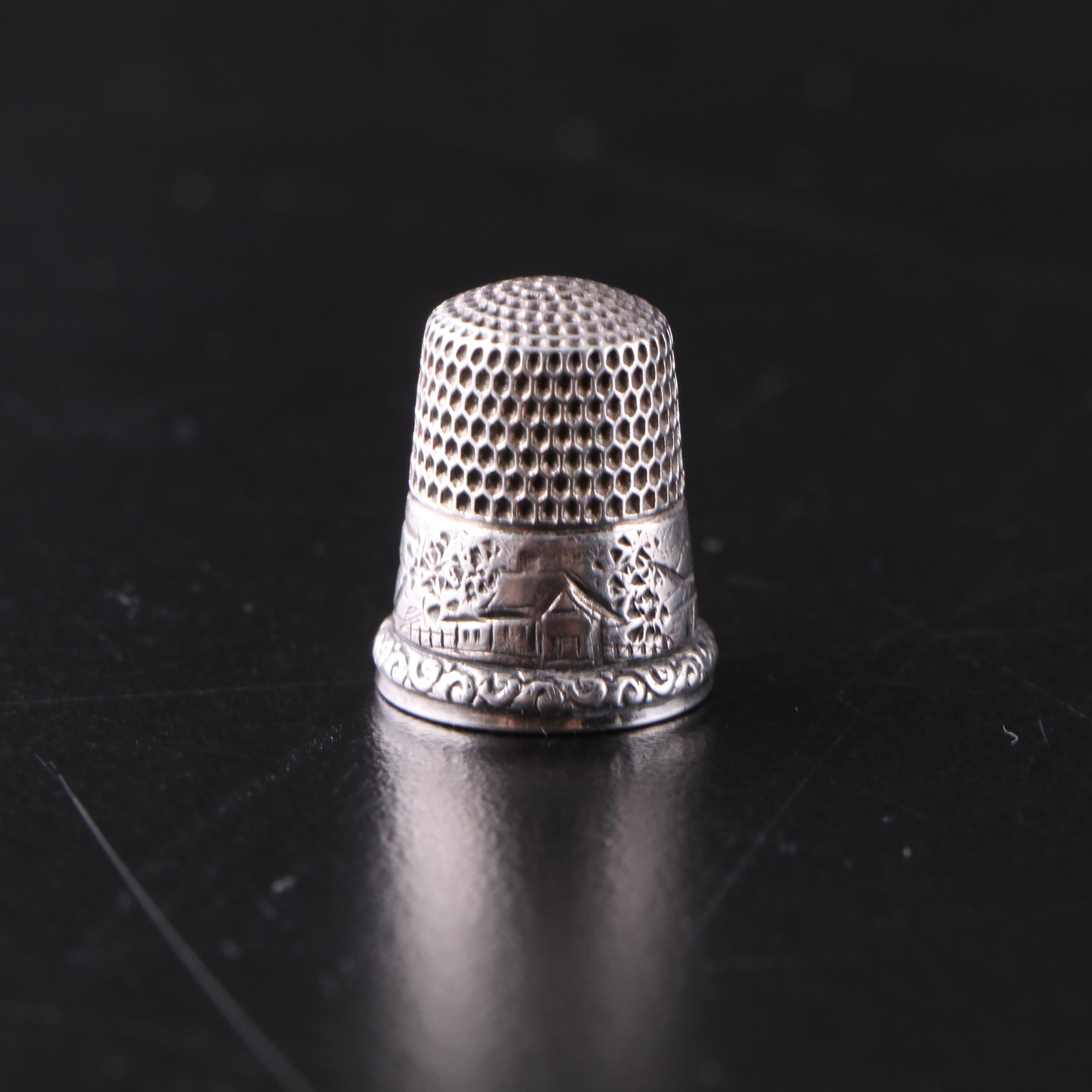 Simons Brothers & Co. Sterling Silver Thimble with Other Sterling Thimbles