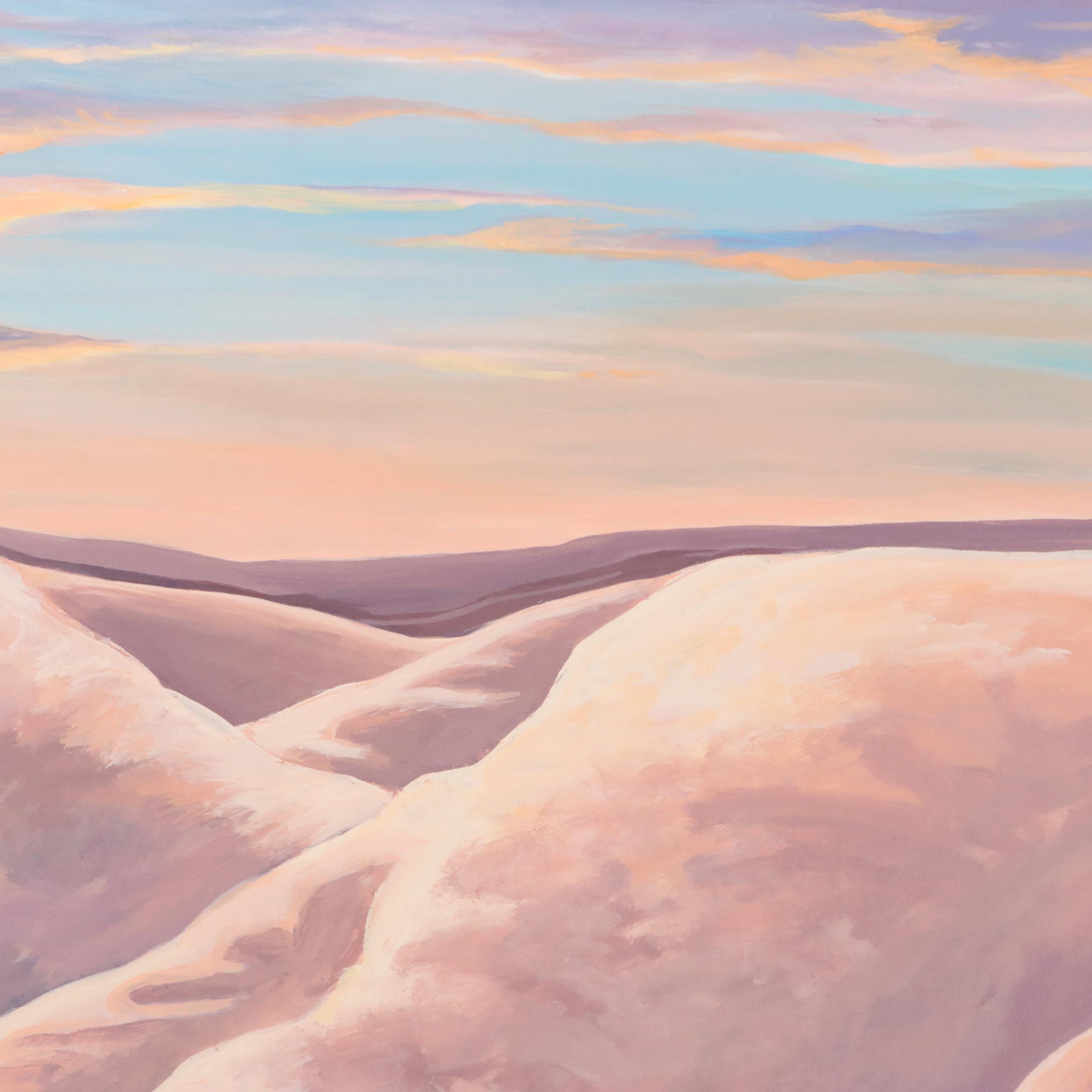 L. Hils Hafele Desert Landscape Acrylic Painting, 1989