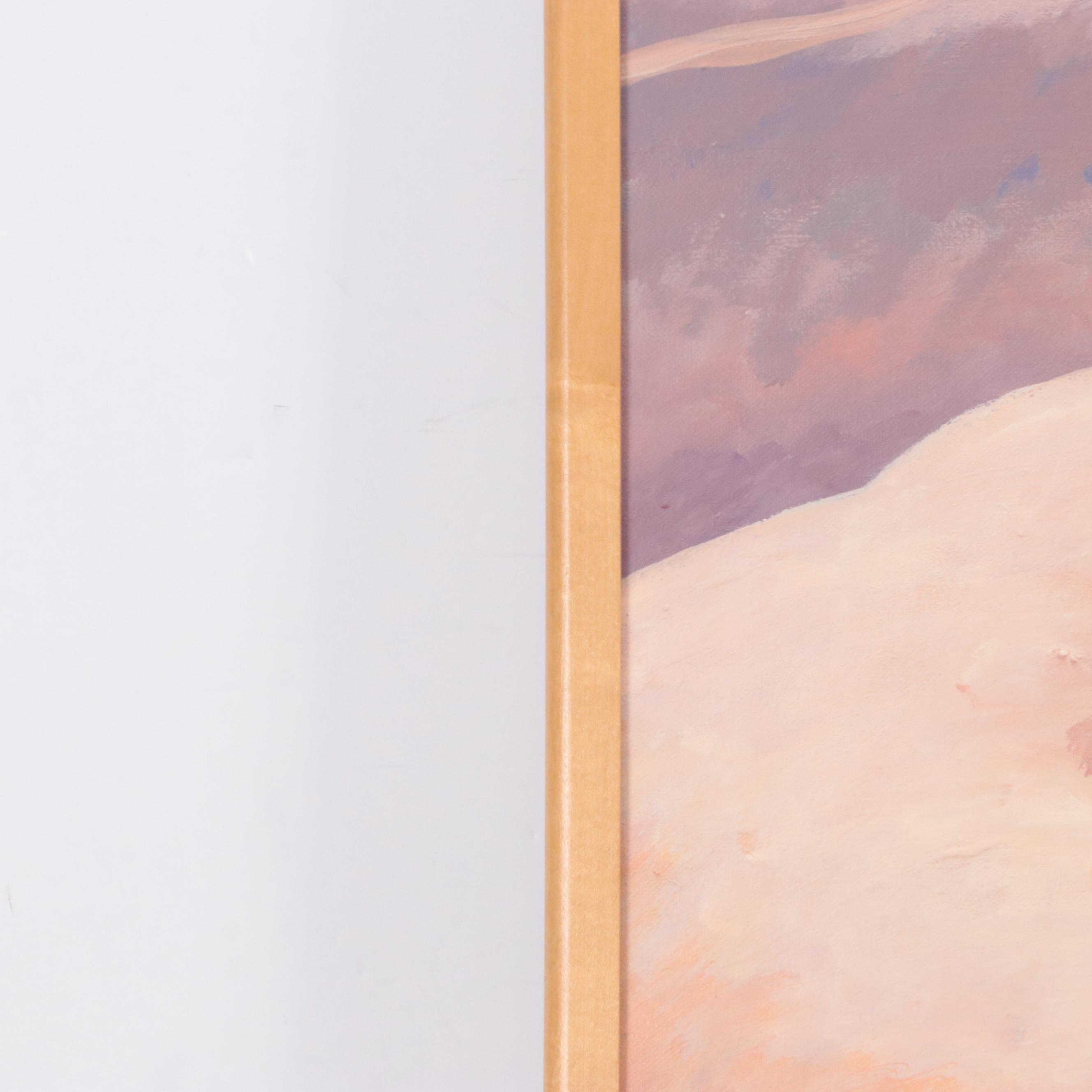 L. Hils Hafele Desert Landscape Acrylic Painting, 1989