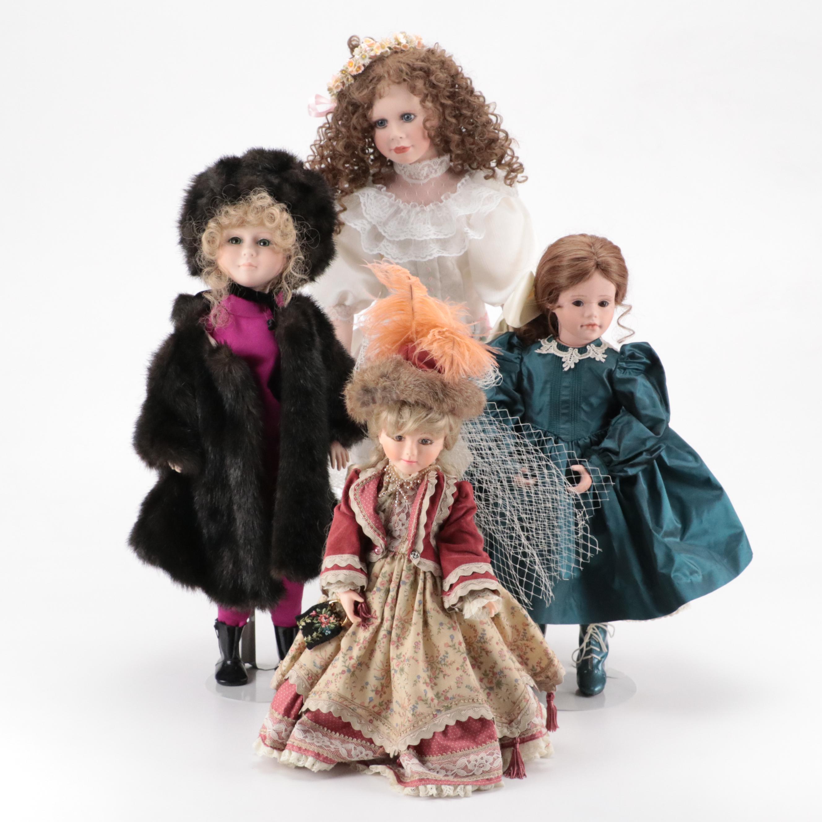 Jennifer Esteban "Elena" Porcelain Doll with Other Vinyl and Porcelain Dolls