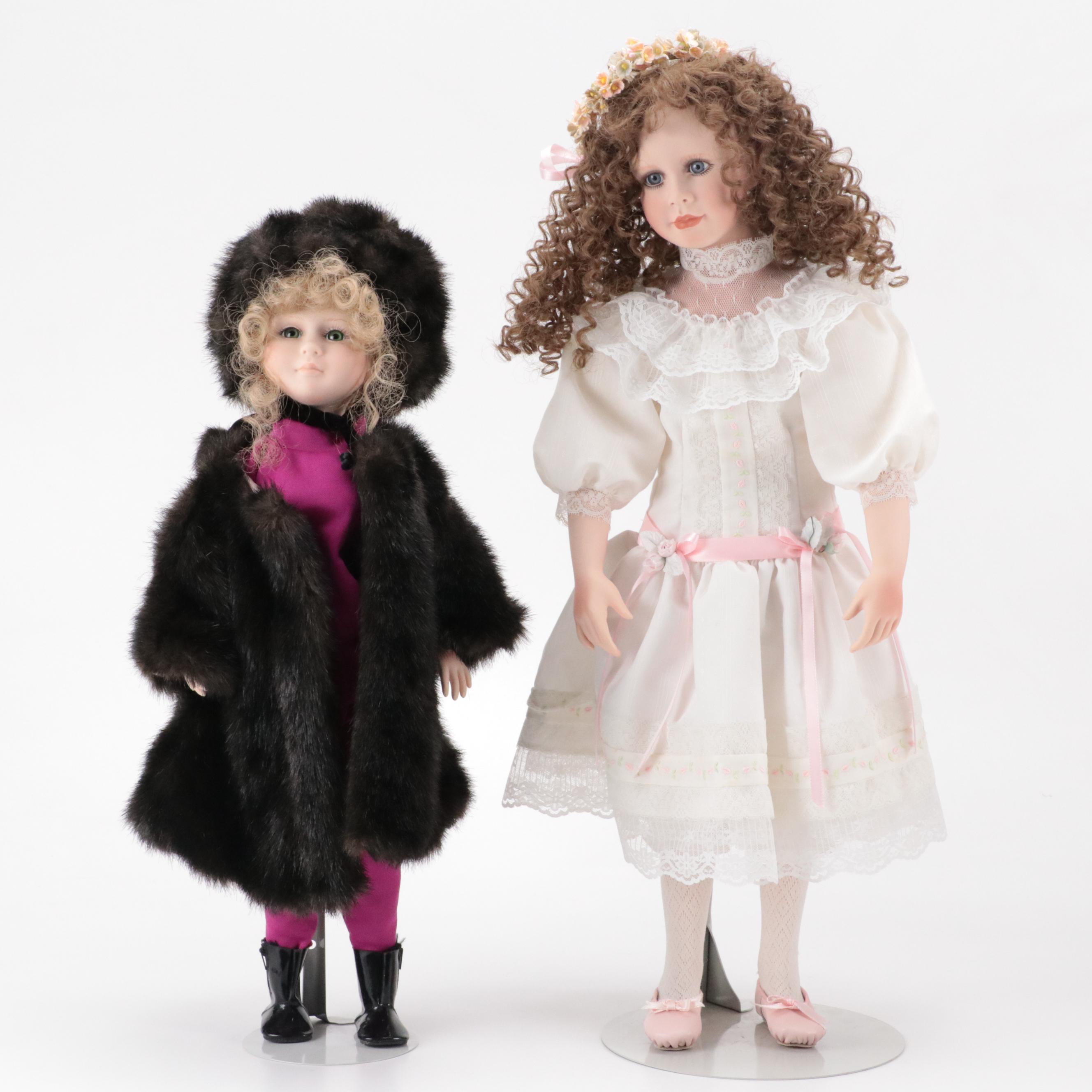 Jennifer Esteban "Elena" Porcelain Doll with Other Vinyl and Porcelain Dolls