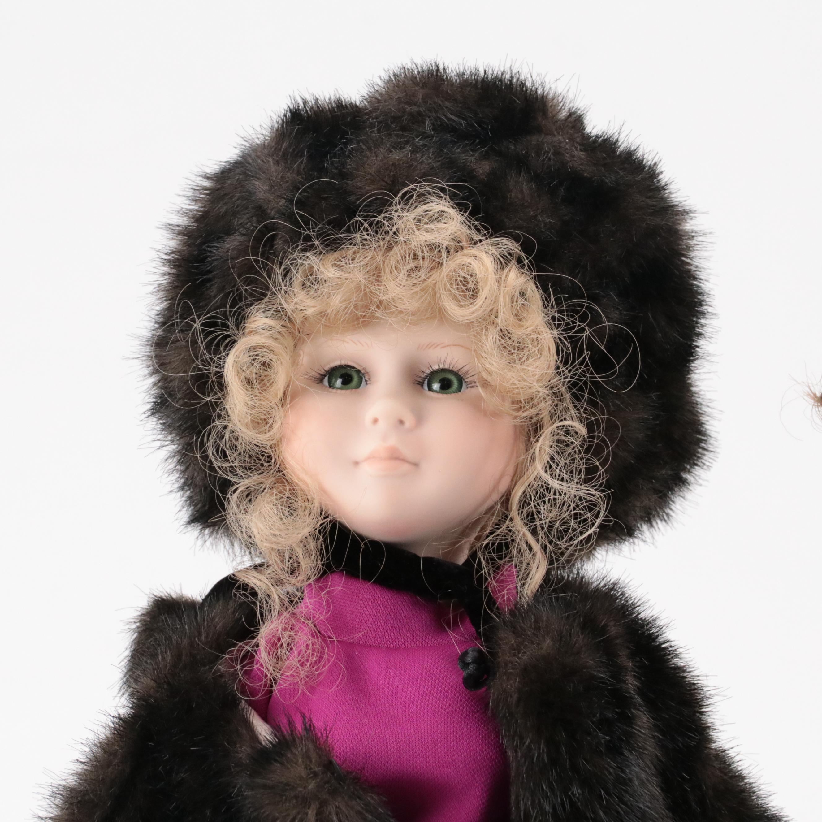 Jennifer Esteban "Elena" Porcelain Doll with Other Vinyl and Porcelain Dolls