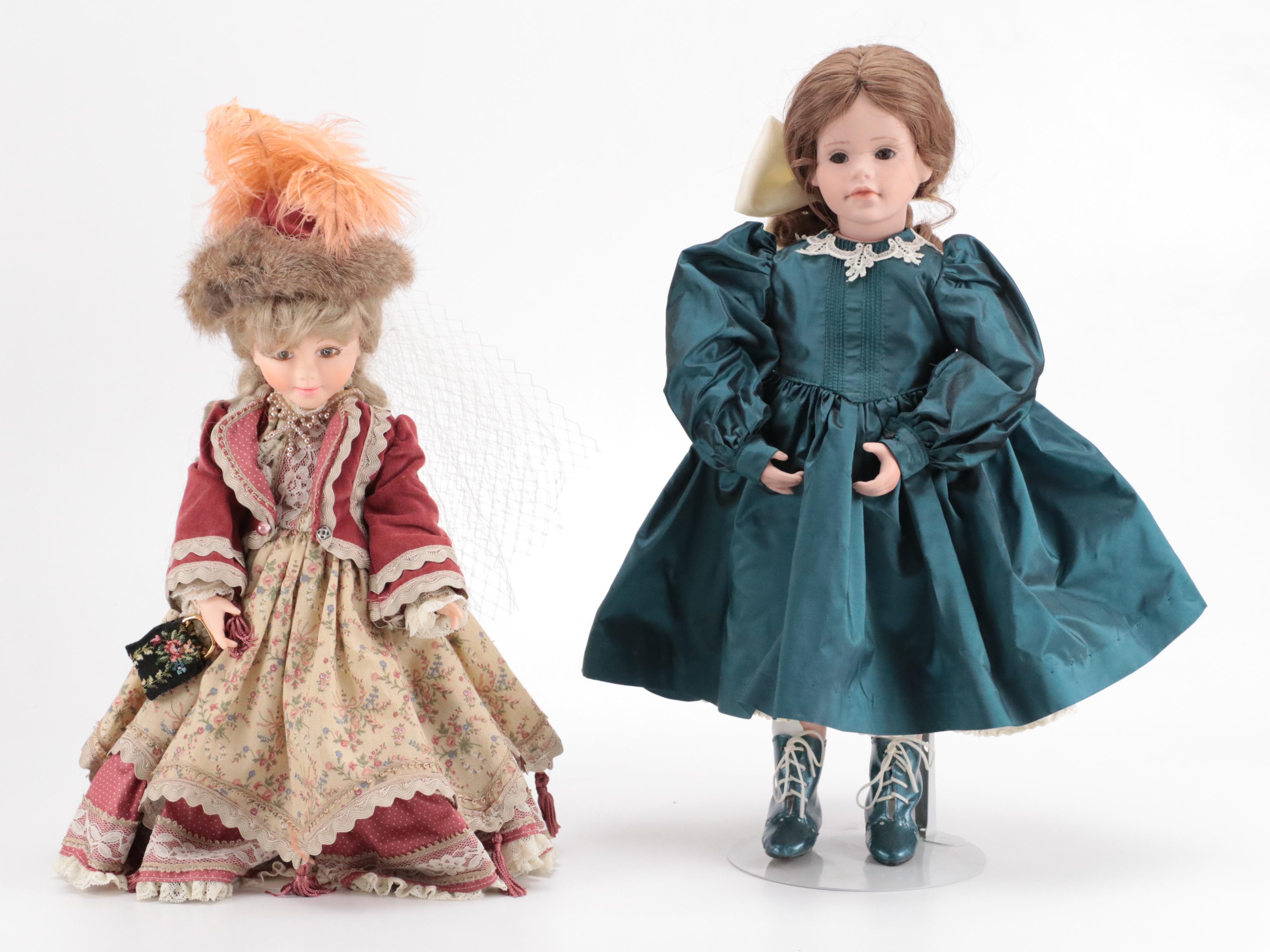 Jennifer Esteban "Elena" Porcelain Doll with Other Vinyl and Porcelain Dolls