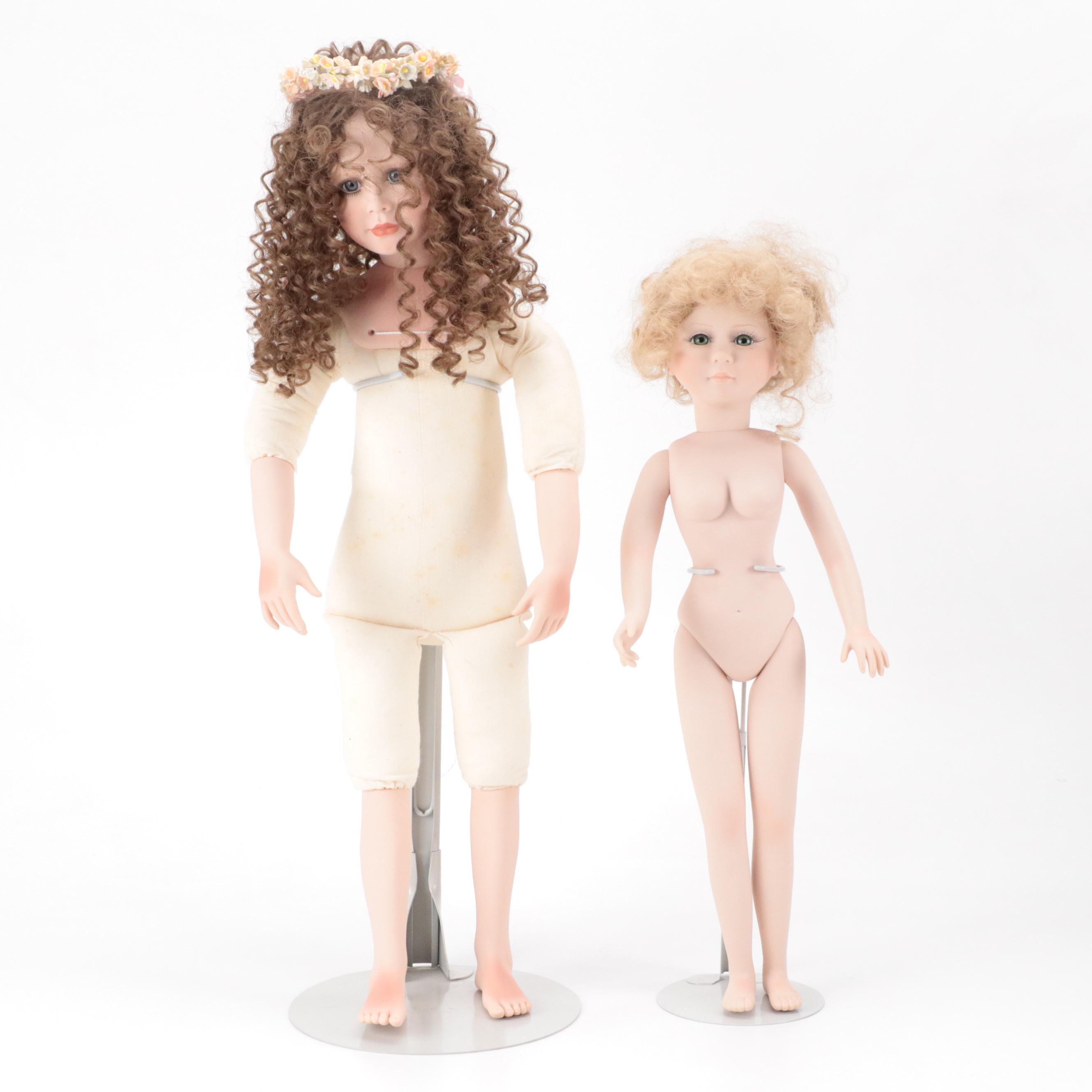 Jennifer Esteban "Elena" Porcelain Doll with Other Vinyl and Porcelain Dolls