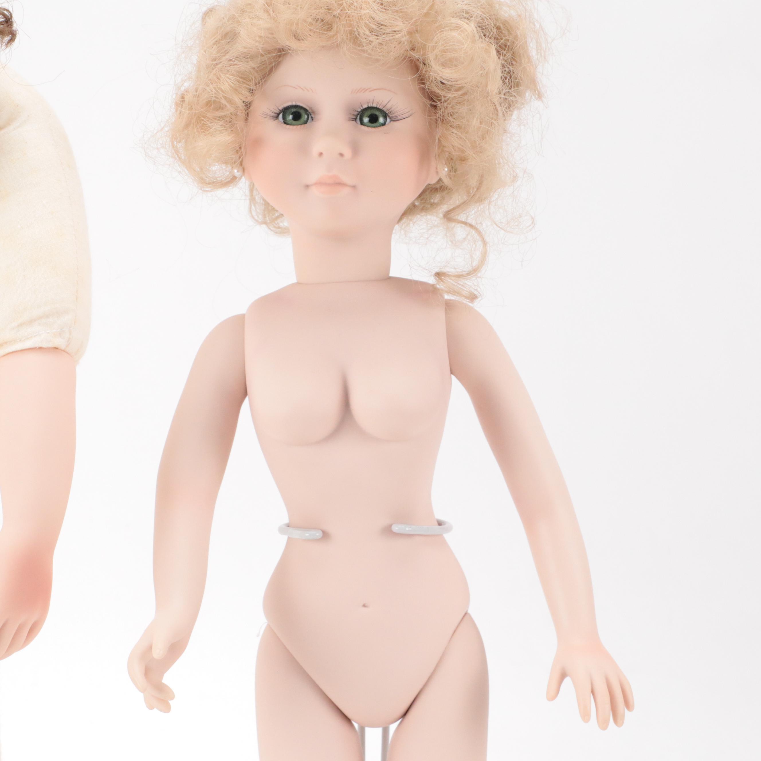 Jennifer Esteban "Elena" Porcelain Doll with Other Vinyl and Porcelain Dolls