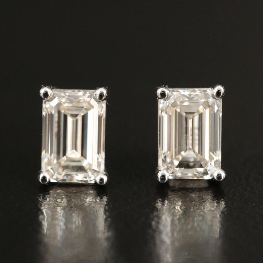 14K 1.80 CTW Lab Grown Diamond Solitaire Earrings