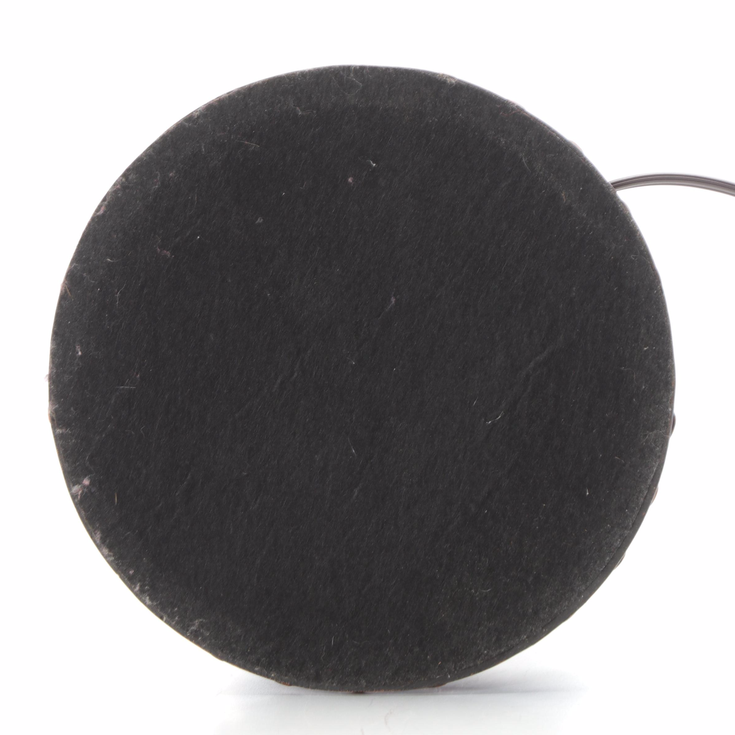 Art Nouveau Style Orb Slag Glass and Bronzed Resin Table Lamp,  Contemporary