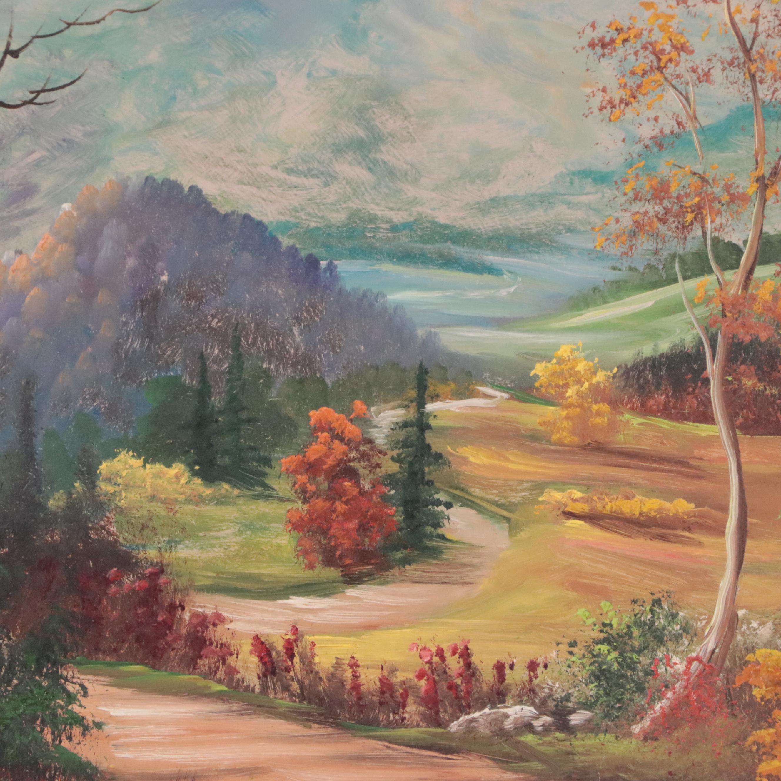 Prince Mountainous Landscape Oil Painting, 1976