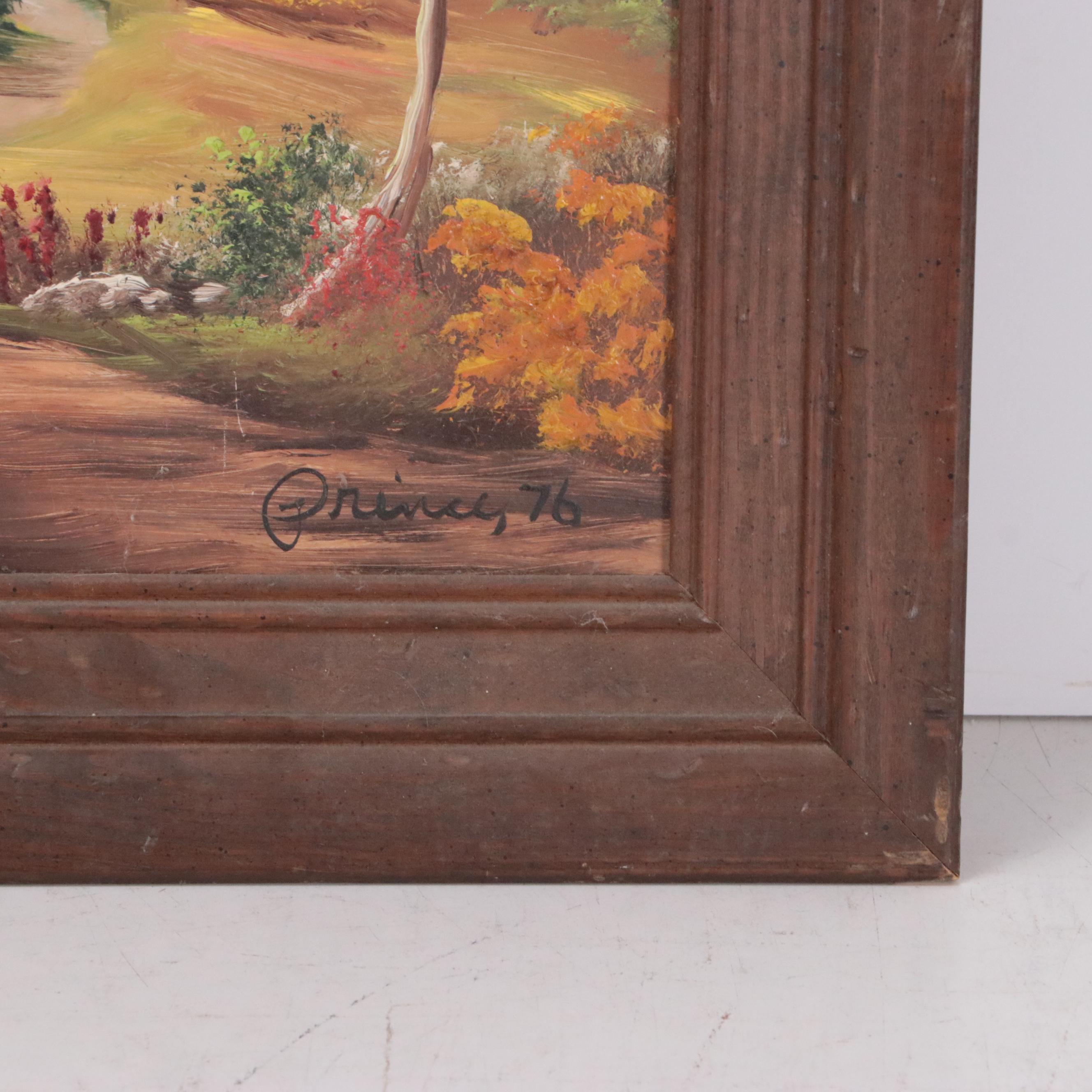 Prince Mountainous Landscape Oil Painting, 1976