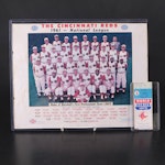 1975 World Series Ticket Stub with 1961 Cincinnati Reds Team Photograph