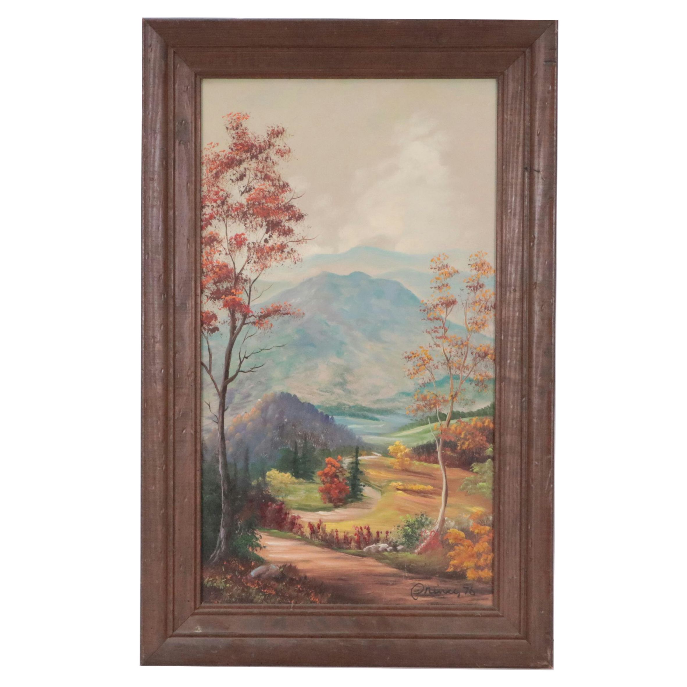 Prince Mountainous Landscape Oil Painting, 1976