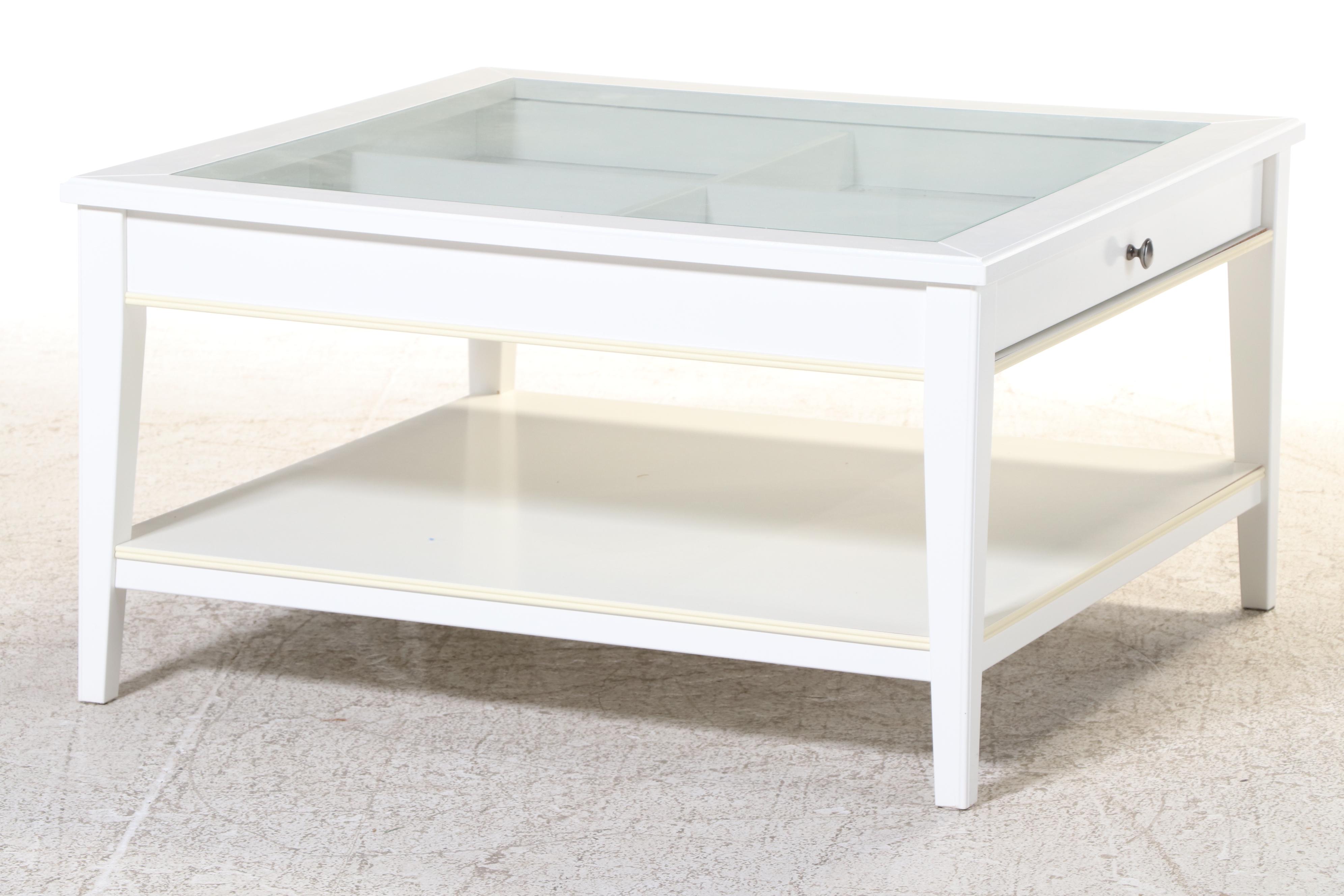 IKEA "Liatorp" White-Painted Vitrine Coffee Table