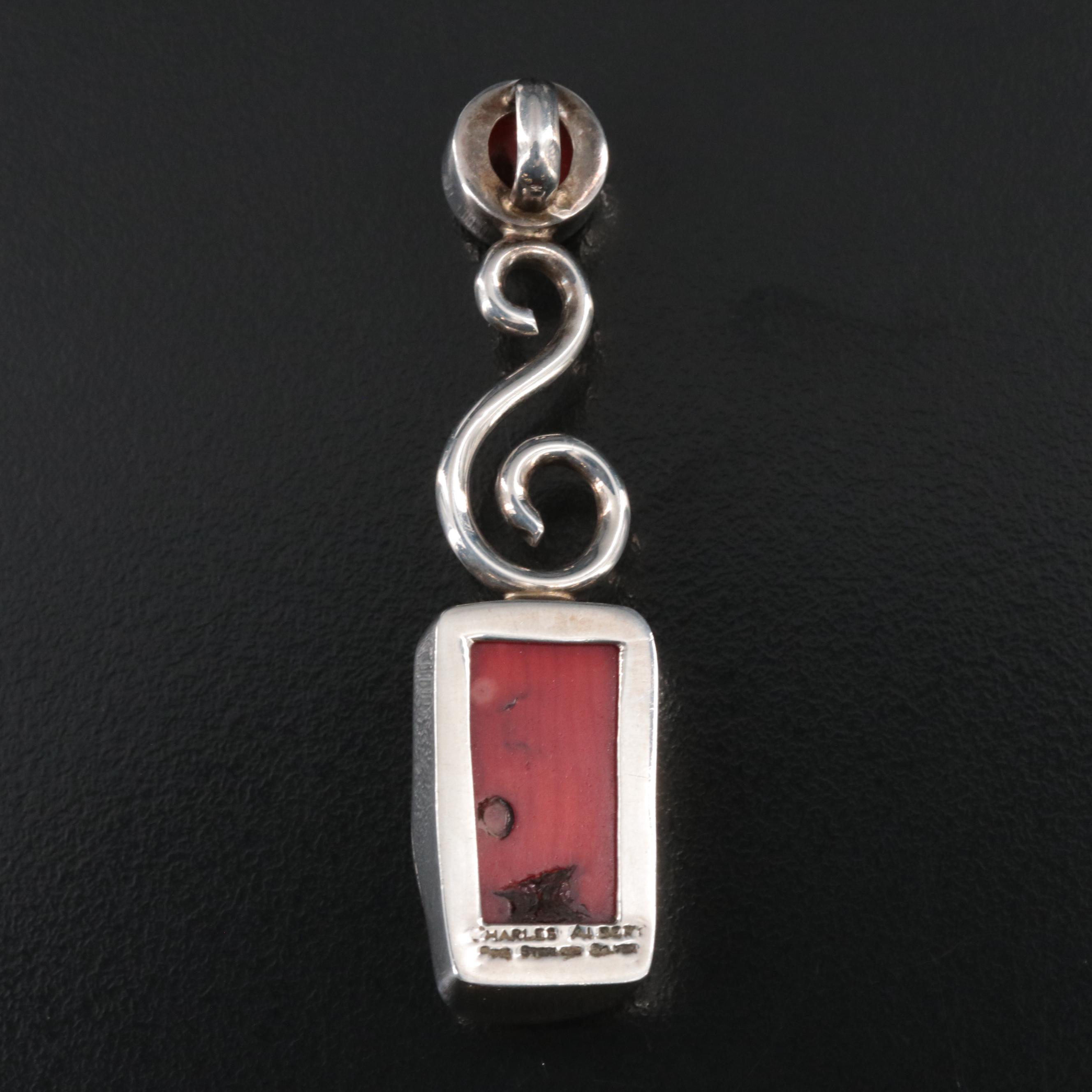 Charles Albert Sterling Coral Pendant