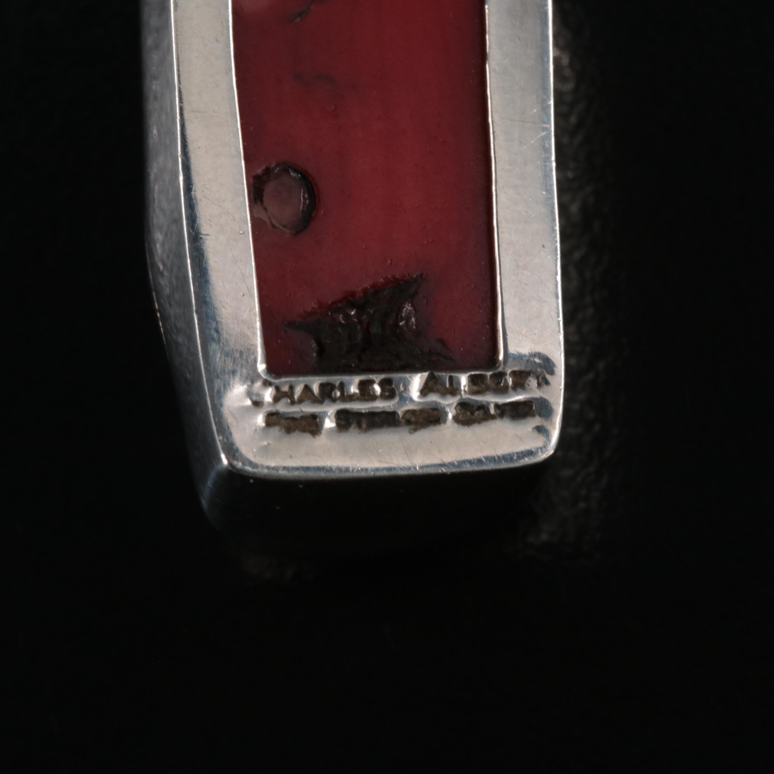 Charles Albert Sterling Coral Pendant