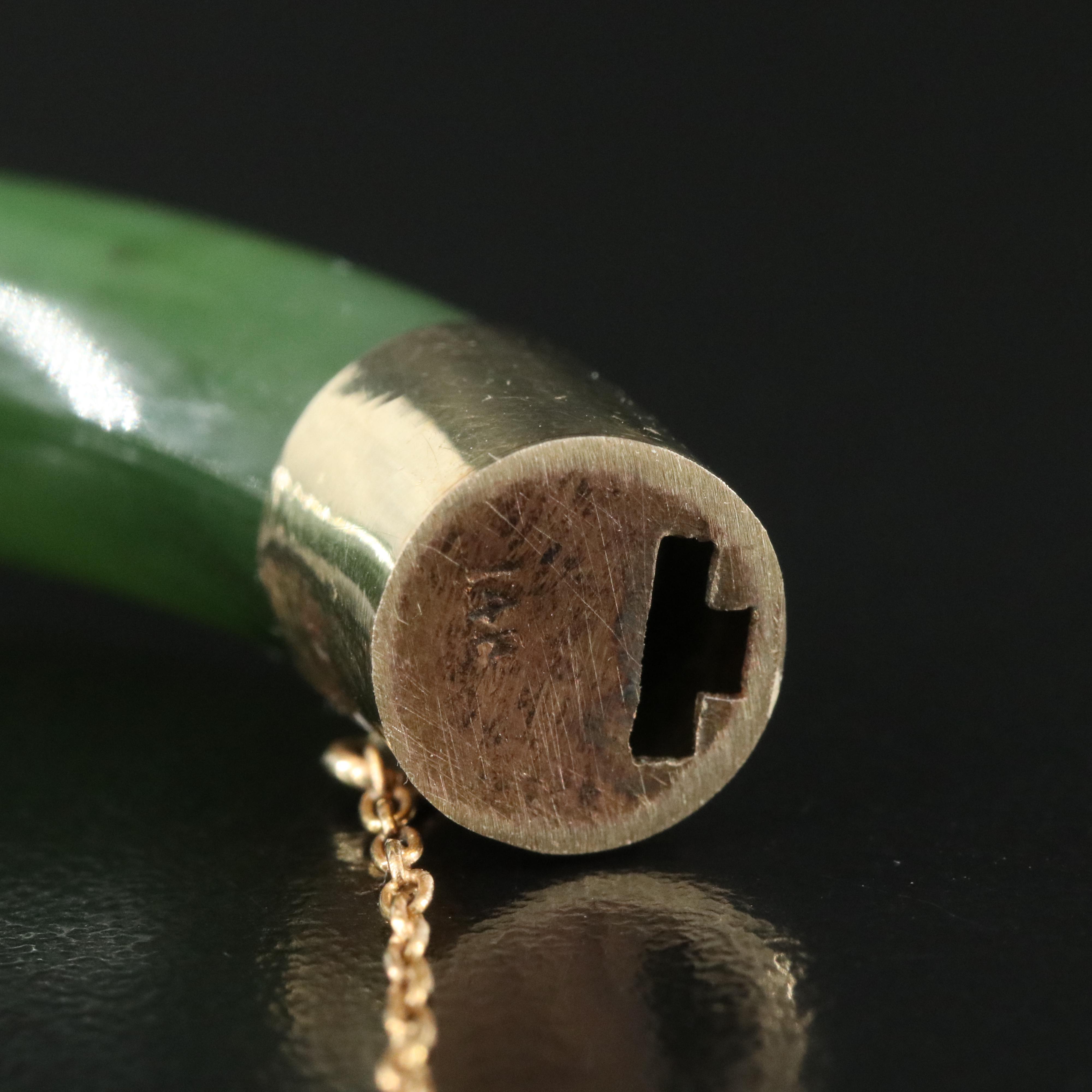 Nephrite Hinged Bangle with 14K Clasp