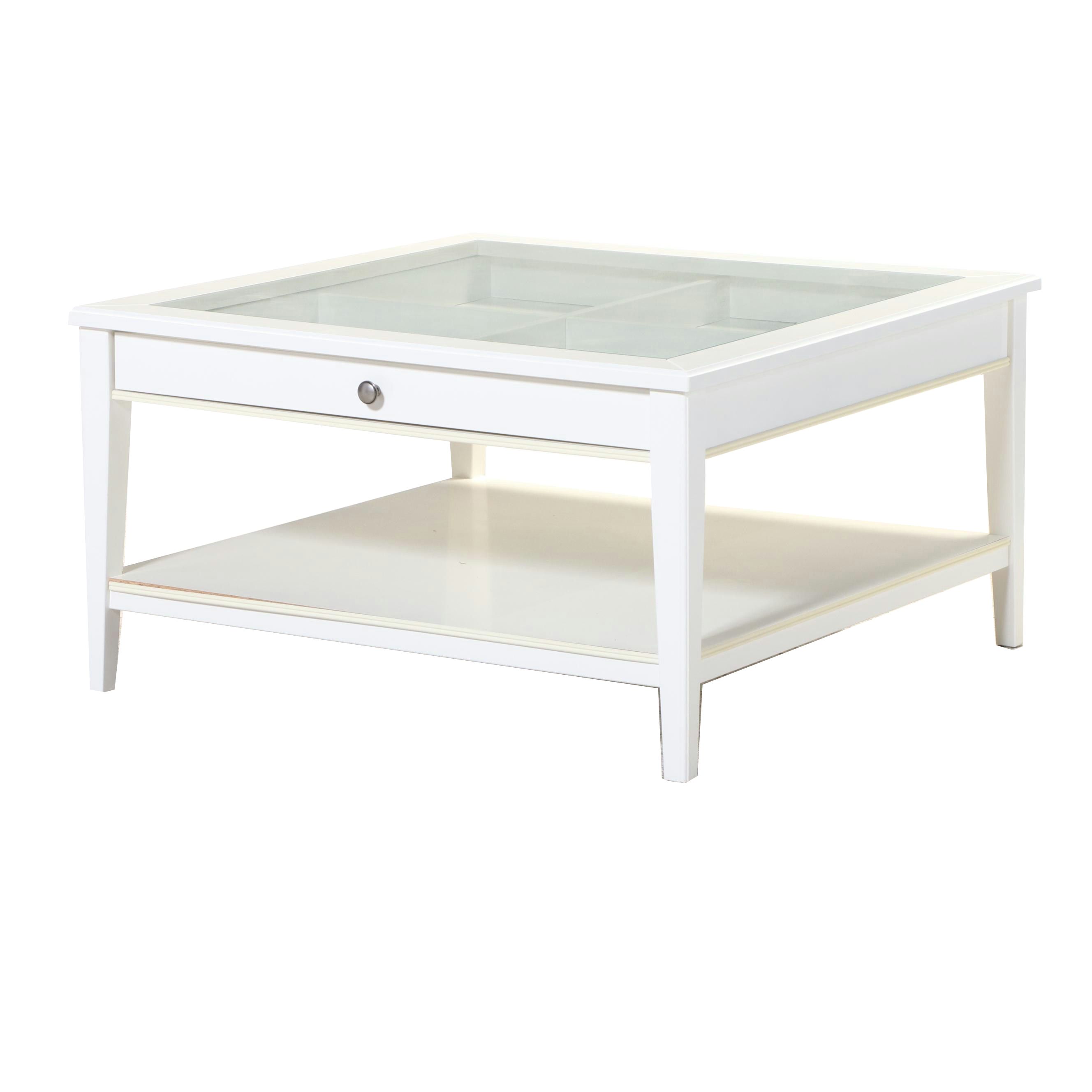 IKEA "Liatorp" White-Painted Vitrine Coffee Table