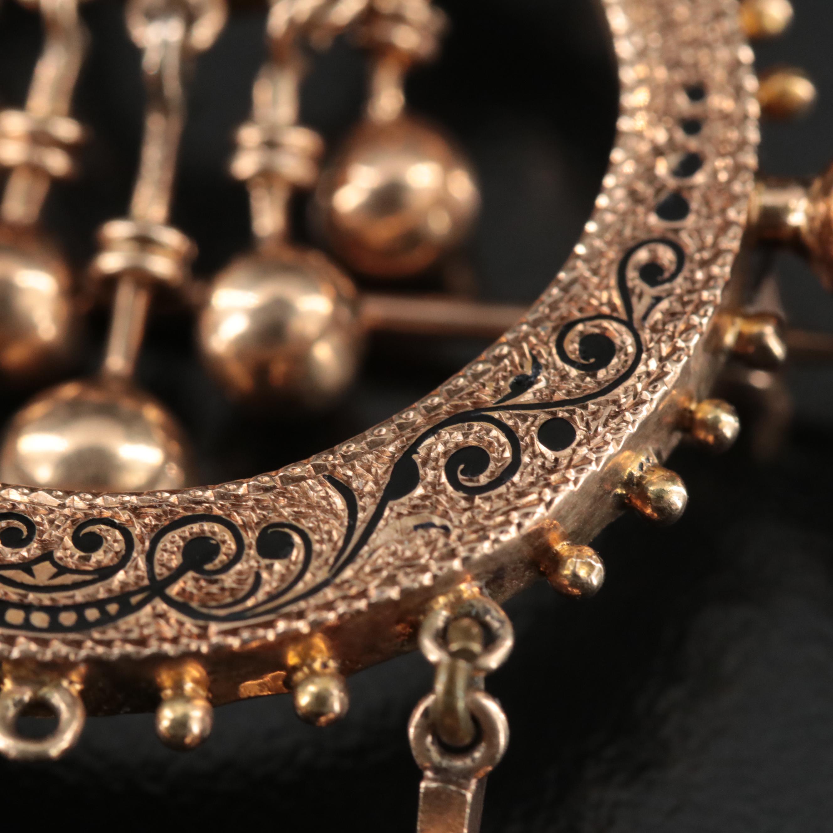 Victorian 14K Enamel Brooch