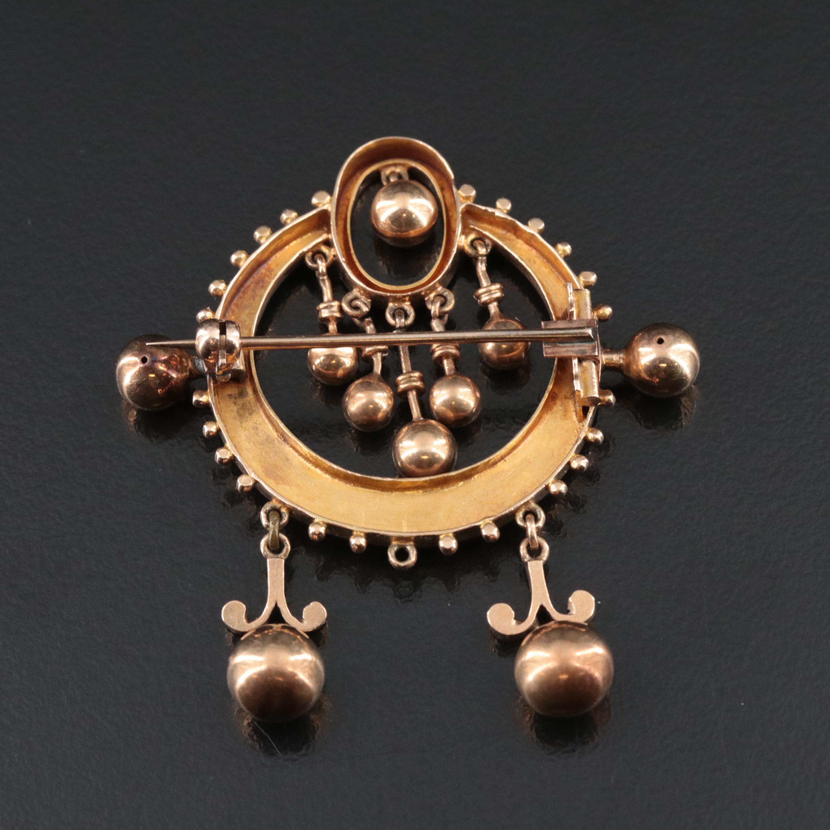 Victorian 14K Enamel Brooch