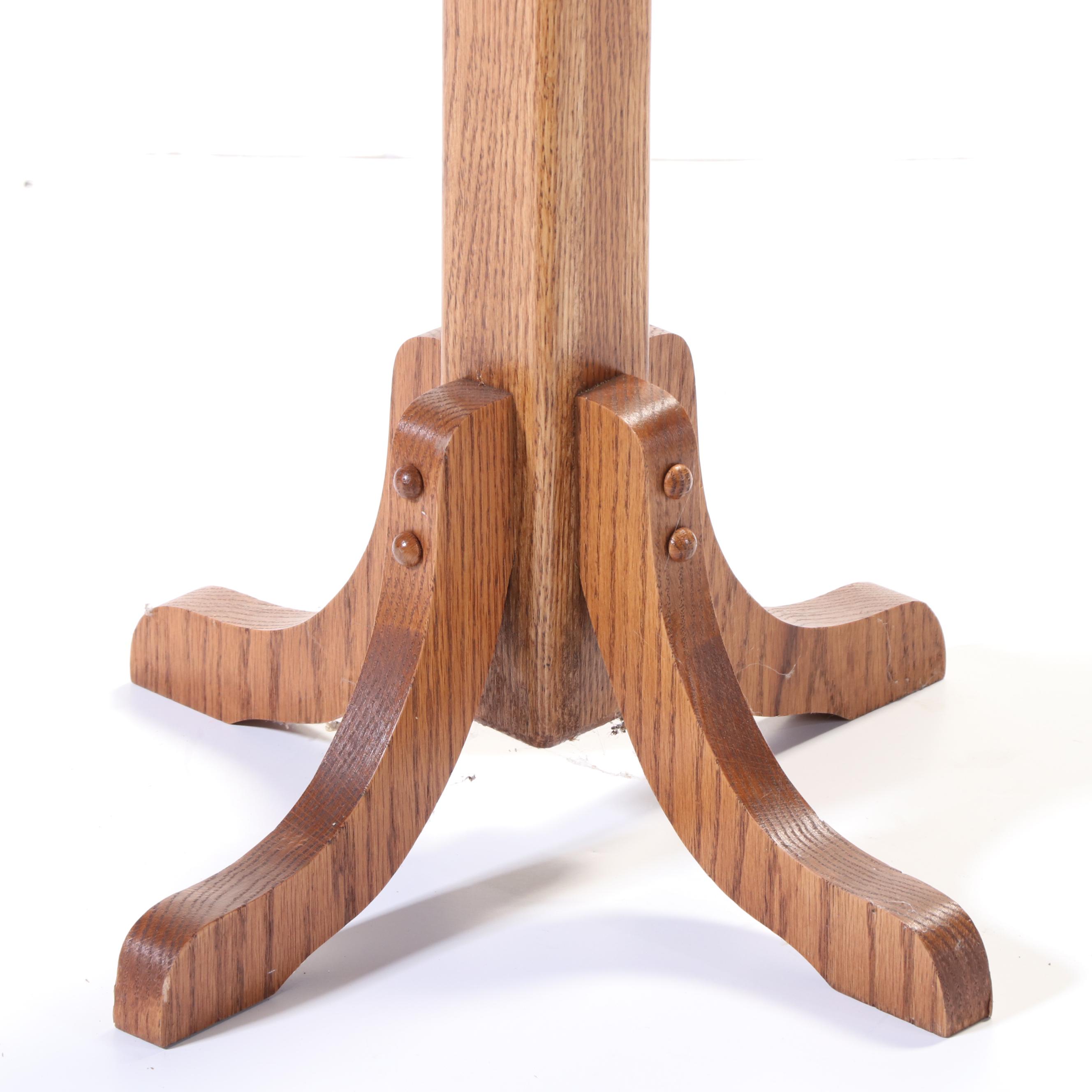 Oak Wood Standing Coat Rack