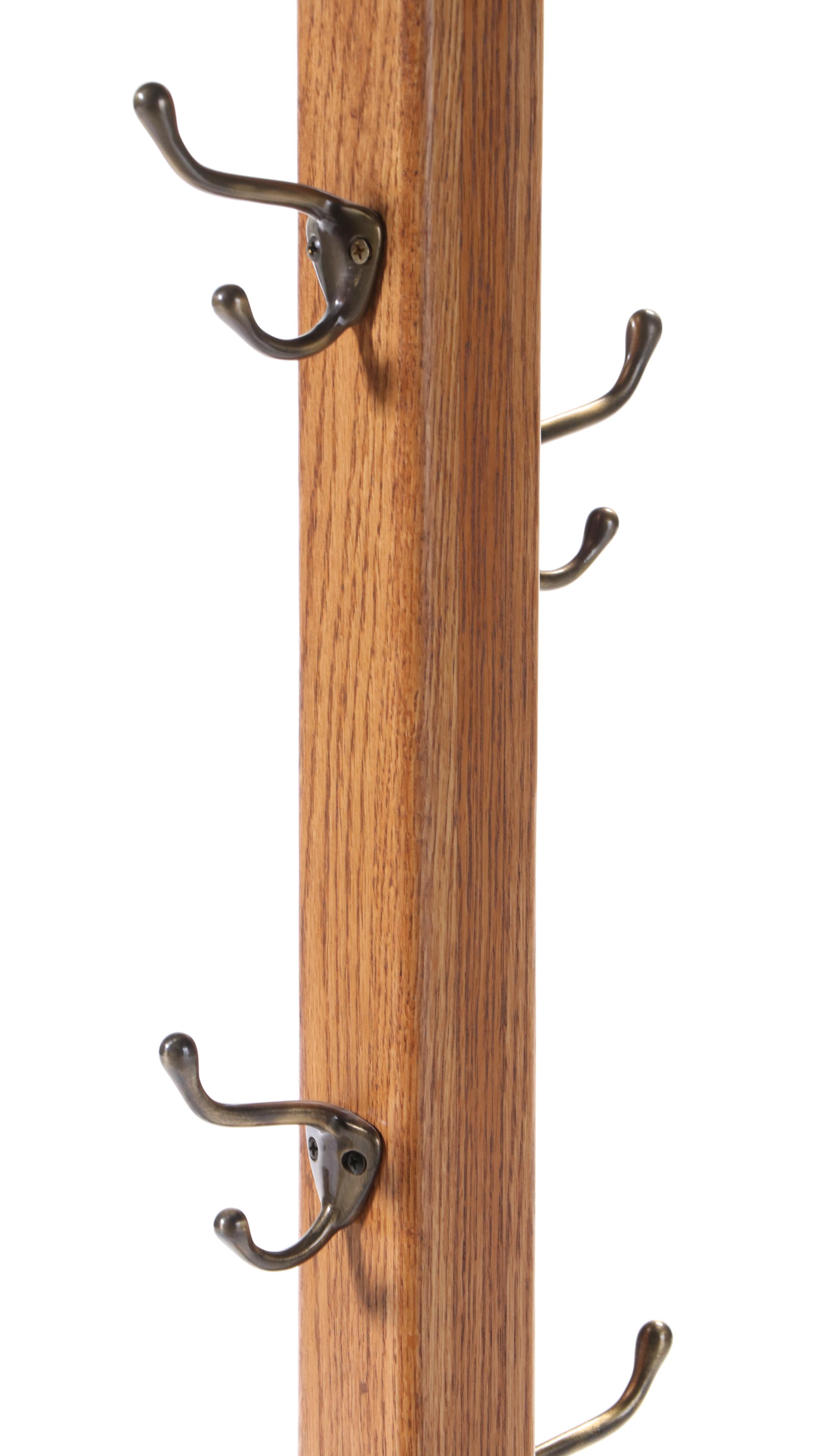 Oak Wood Standing Coat Rack