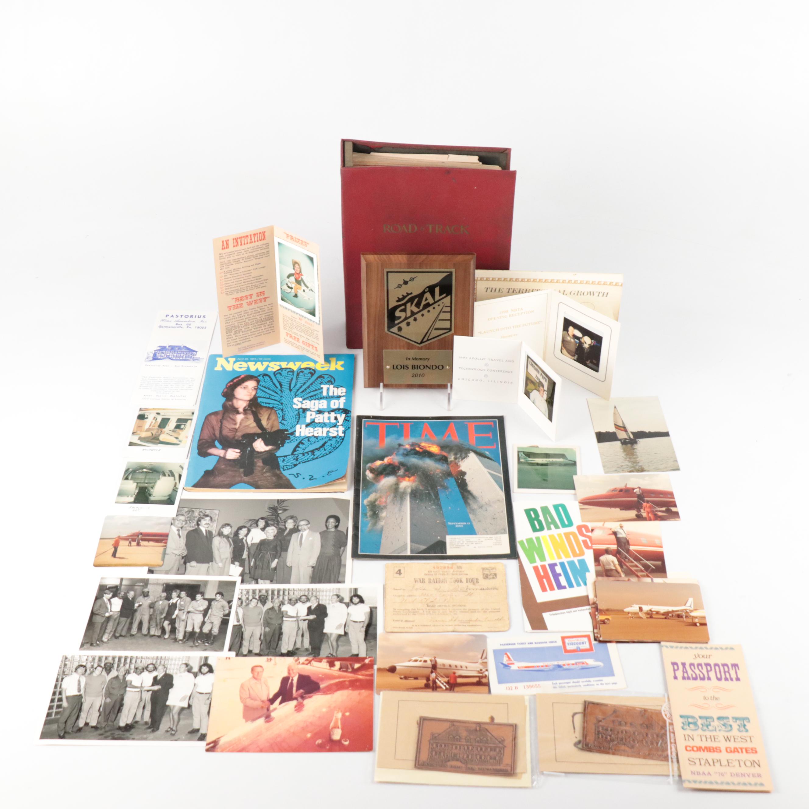 World War II Ration Book with Photographs, Magazines, Map and More