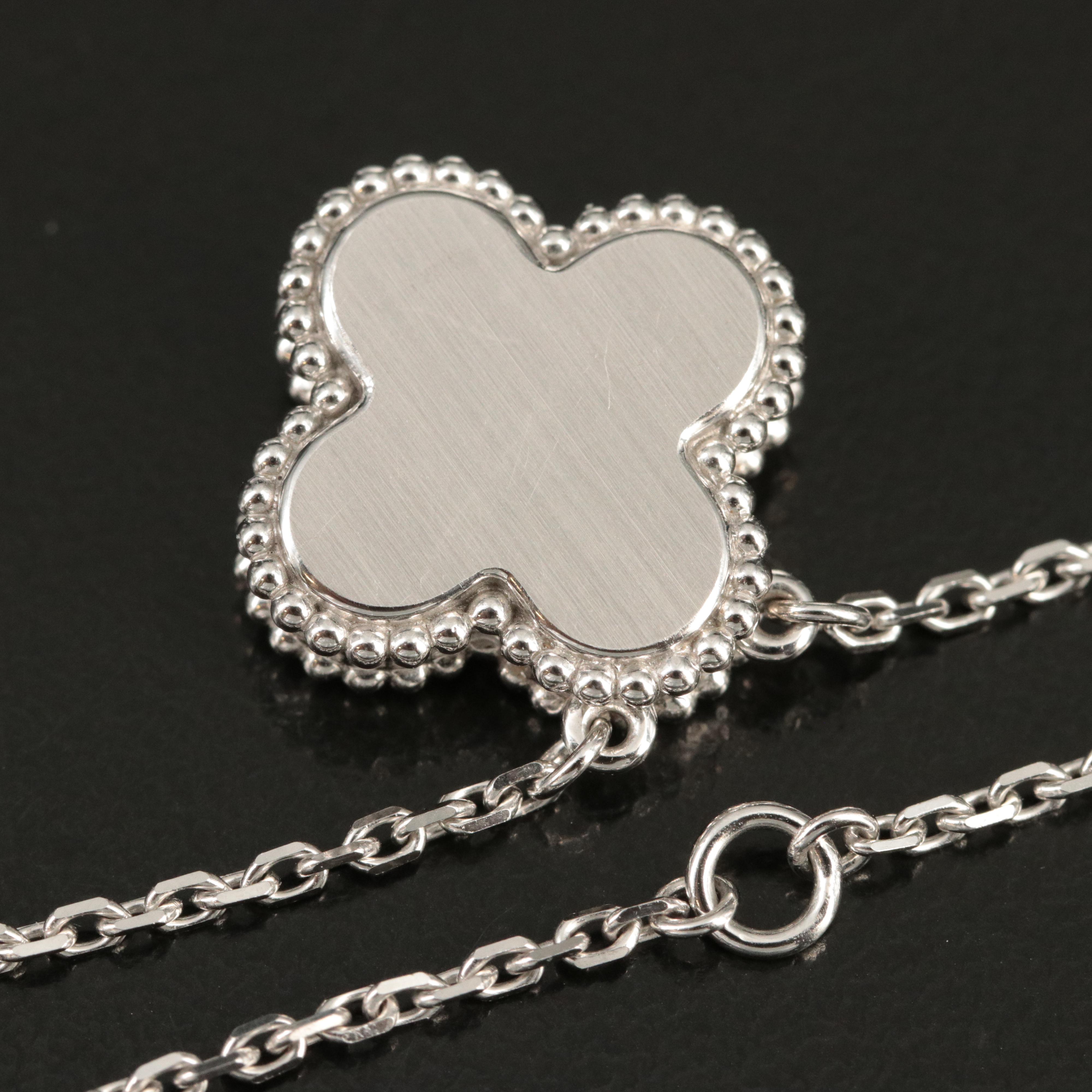 Van Cleef & Arpels 'Vintage Alhambra' 18K, Porcelain and Diamond Necklace