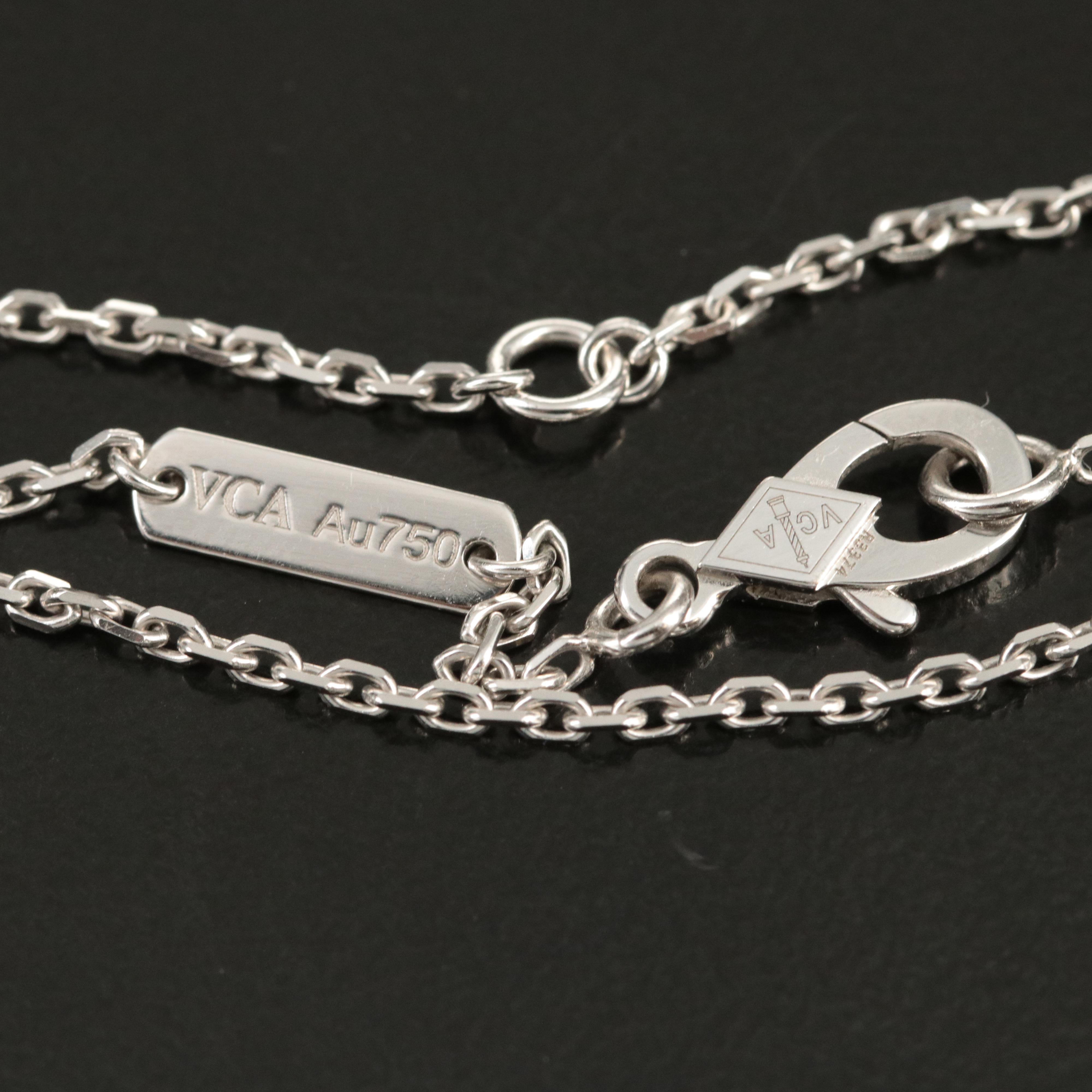 Van Cleef & Arpels 'Vintage Alhambra' 18K, Porcelain and Diamond Necklace