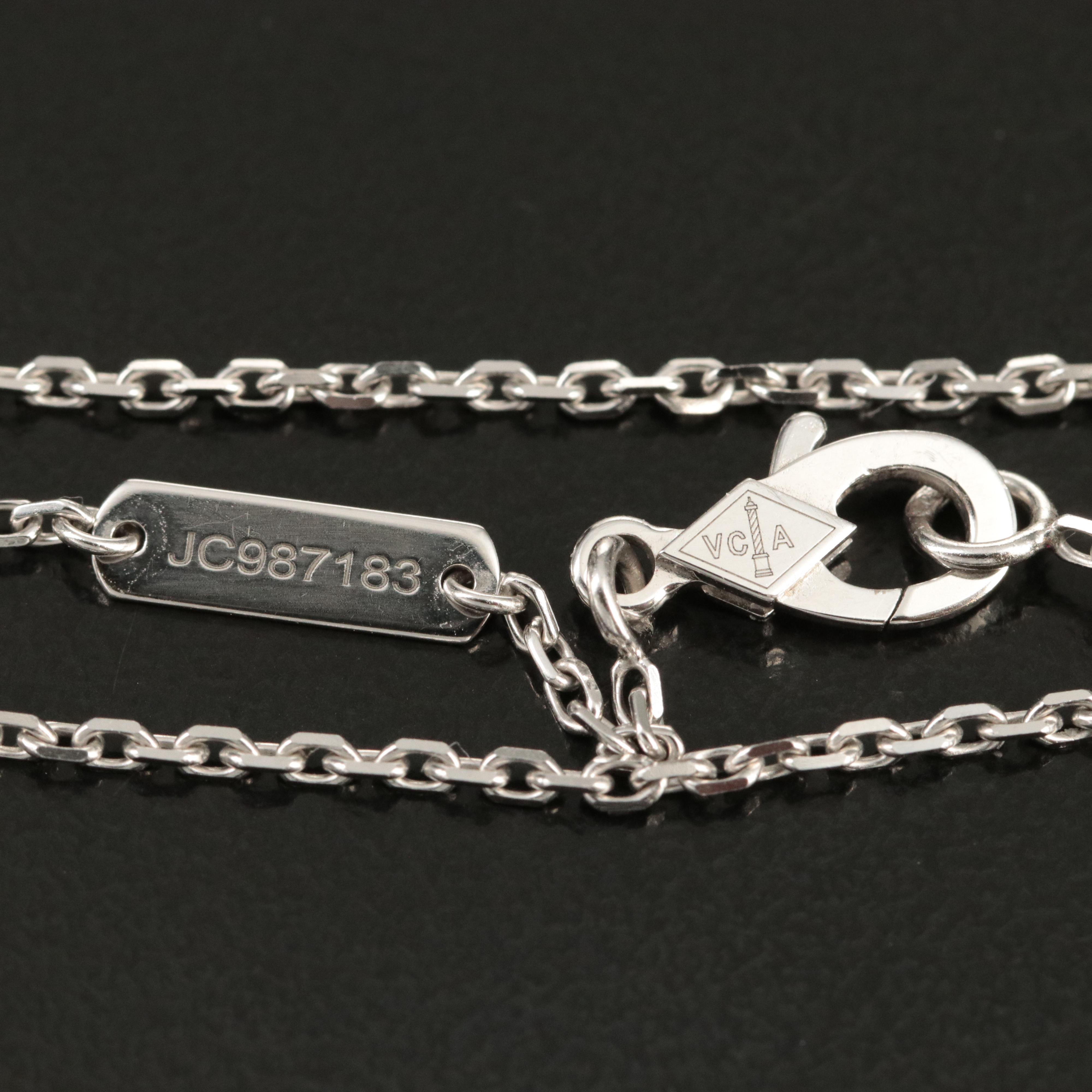 Van Cleef & Arpels 'Vintage Alhambra' 18K, Porcelain and Diamond Necklace