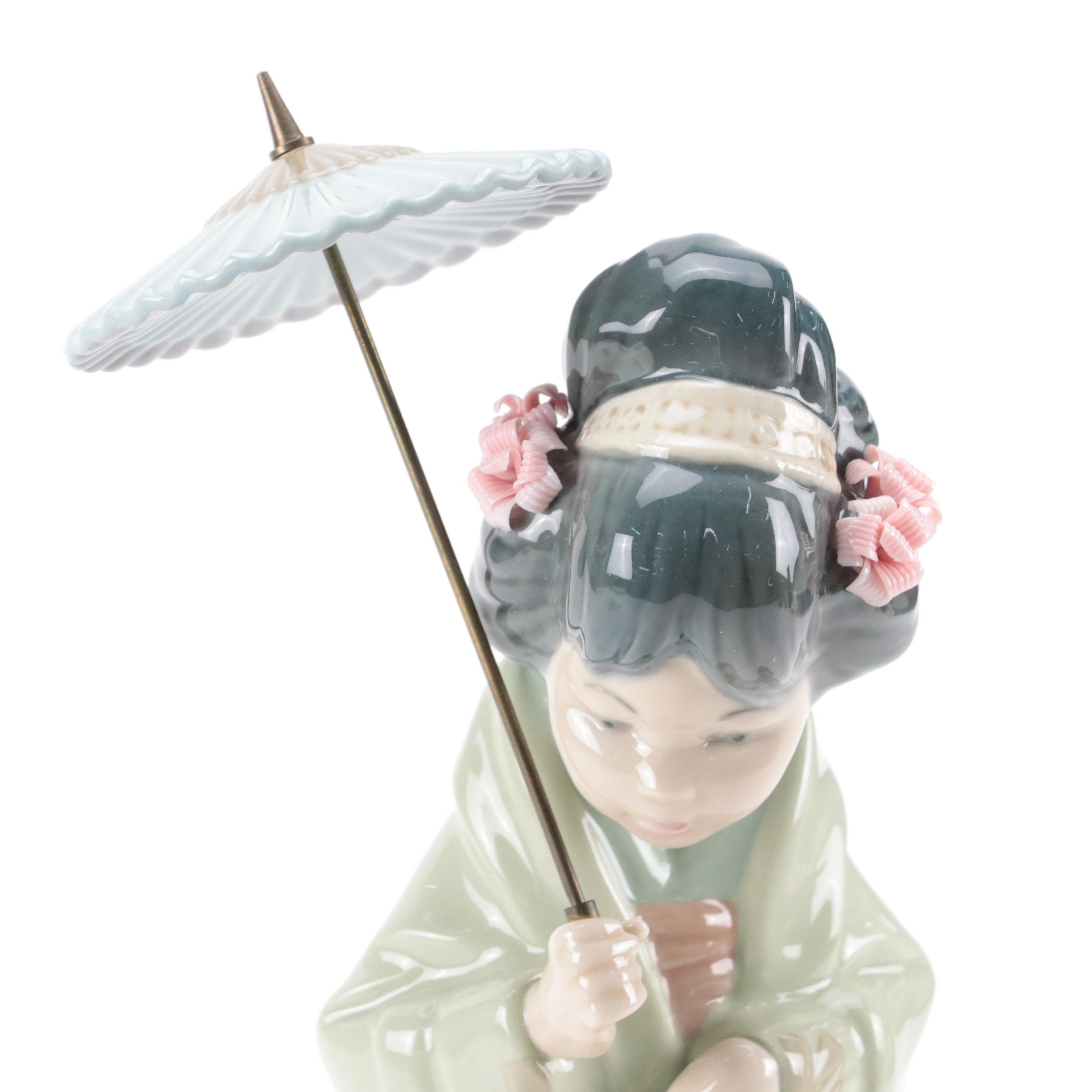 Lladró "Lady with Umbrella" Porcelain Figurine #4988 with Original Box