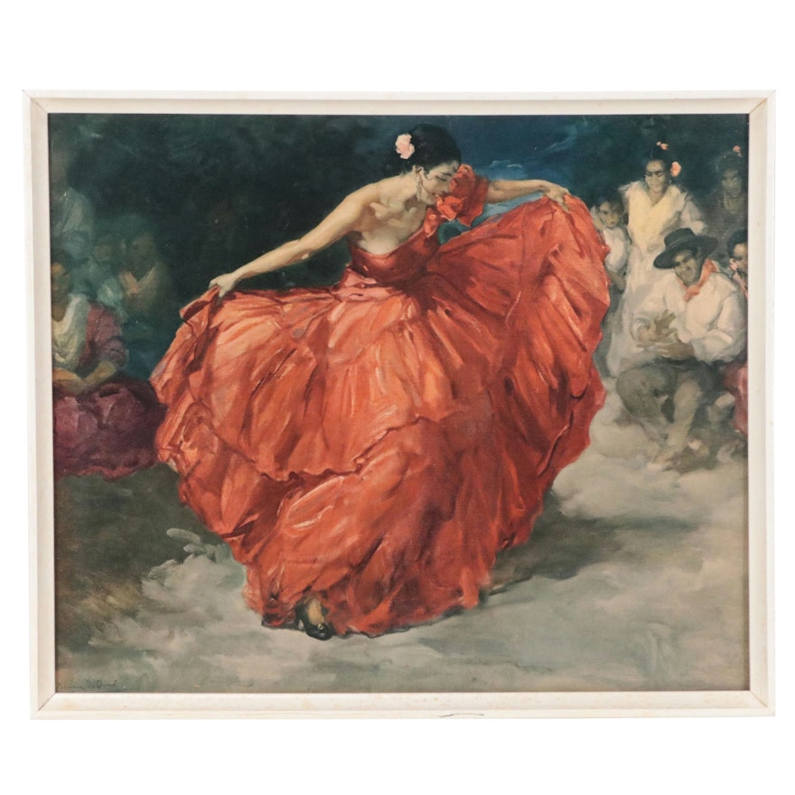 Collotype After Francisco Rodríguez Sánchez Clement "The Red Skirt"