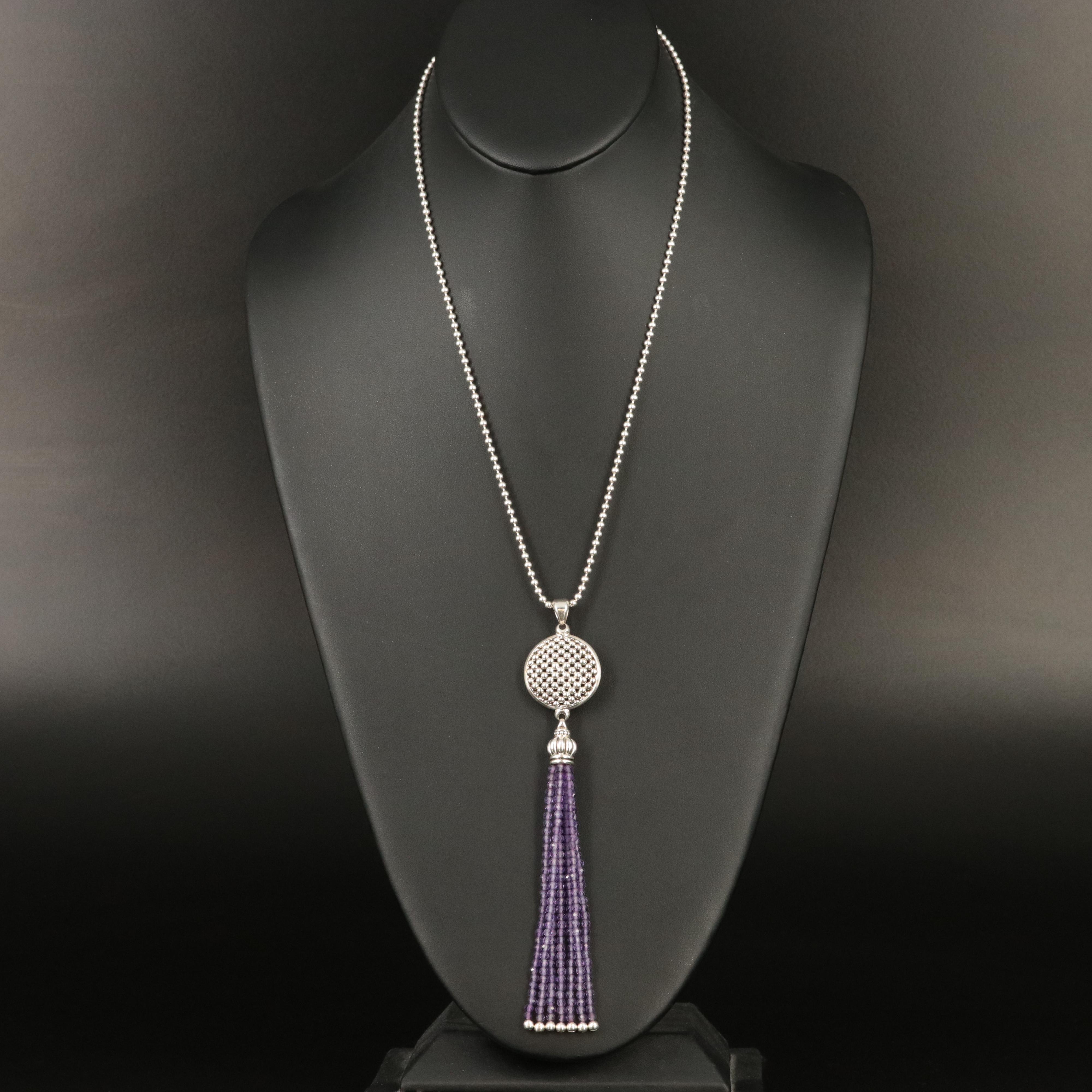 Lagos Sterling and Amethyst Sautoir Necklace