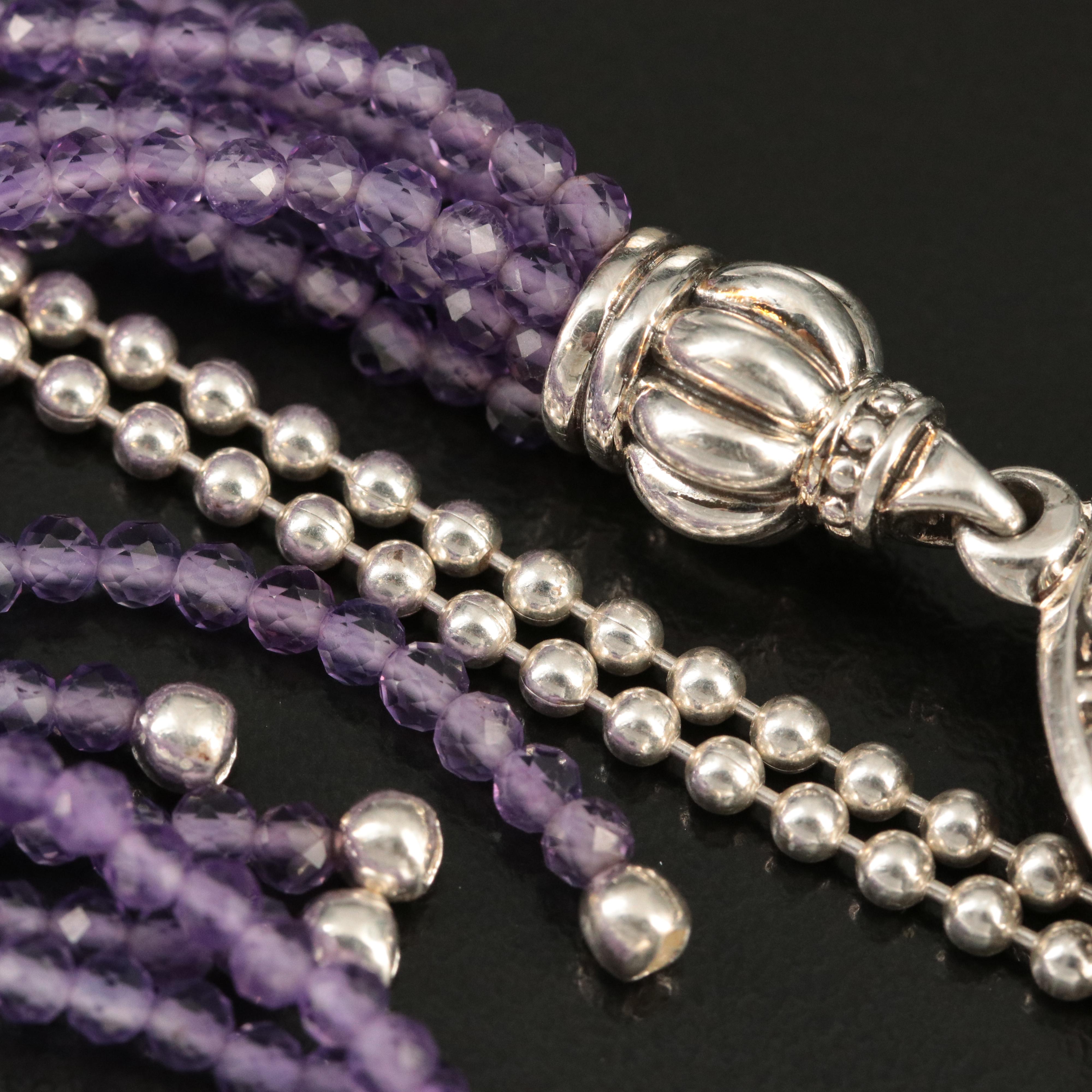 Lagos Sterling and Amethyst Sautoir Necklace