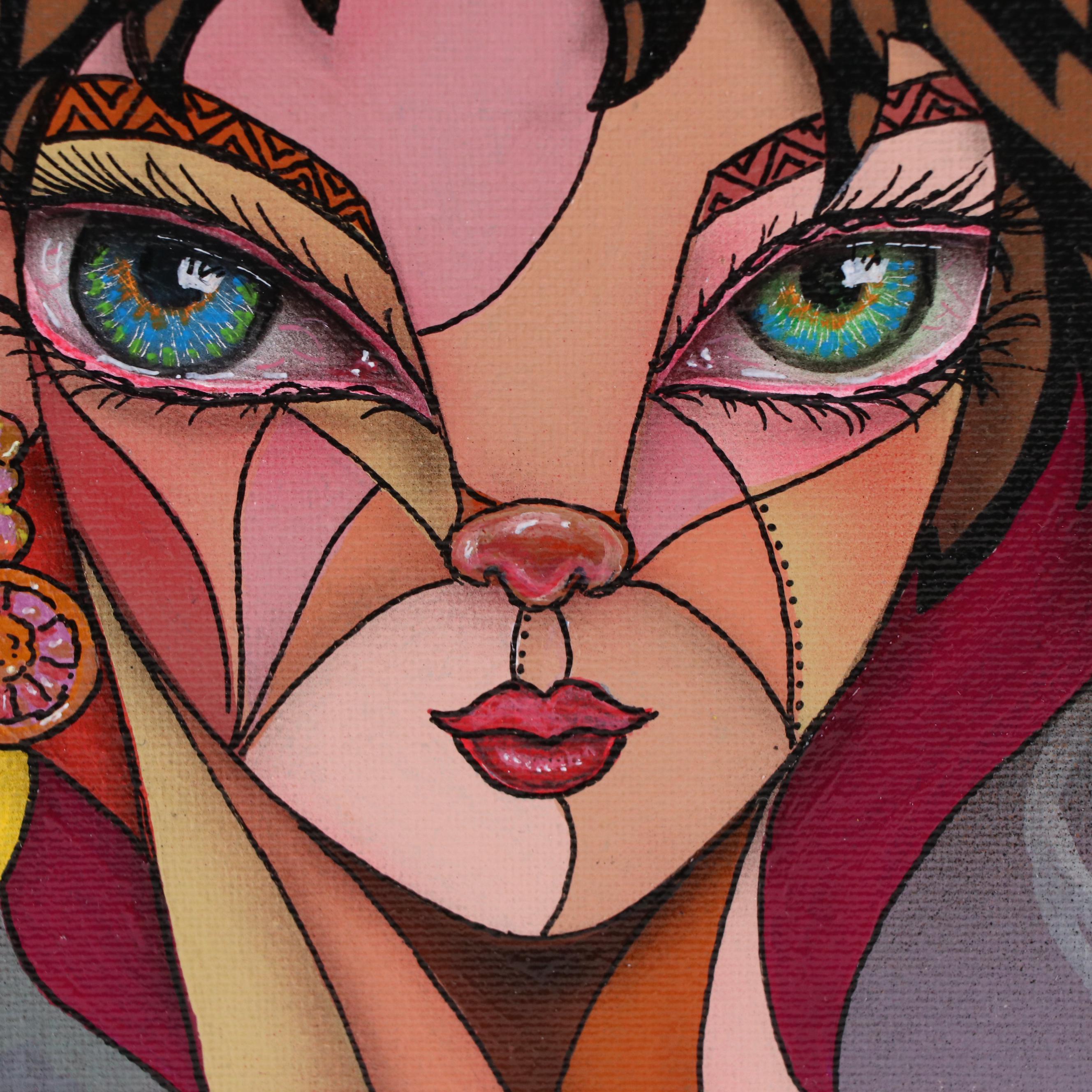 Ricardo Maya Surrealist Mixed Media Portrait, 21st Century