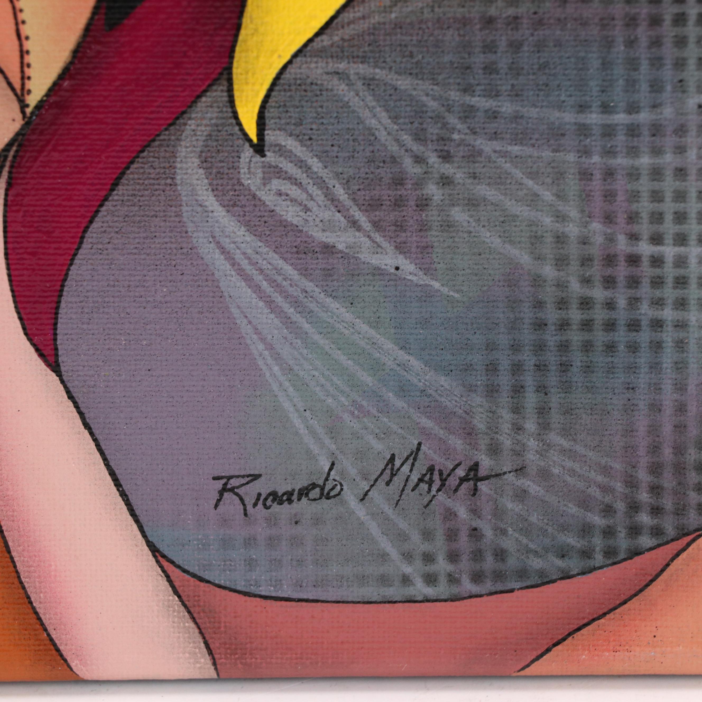 Ricardo Maya Surrealist Mixed Media Portrait, 21st Century