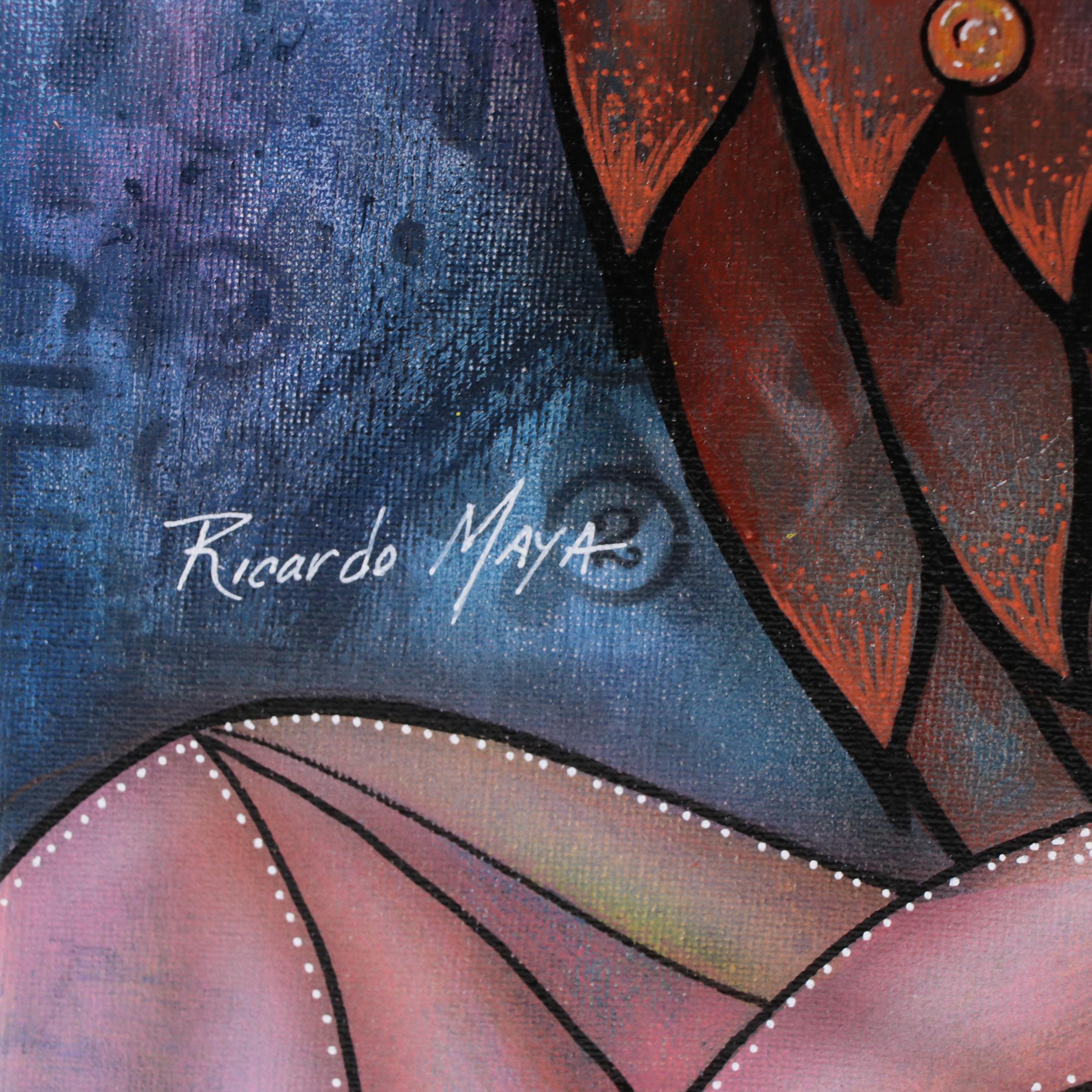 Ricardo Maya Surrealist Mixed Media Portrait, 21st Century