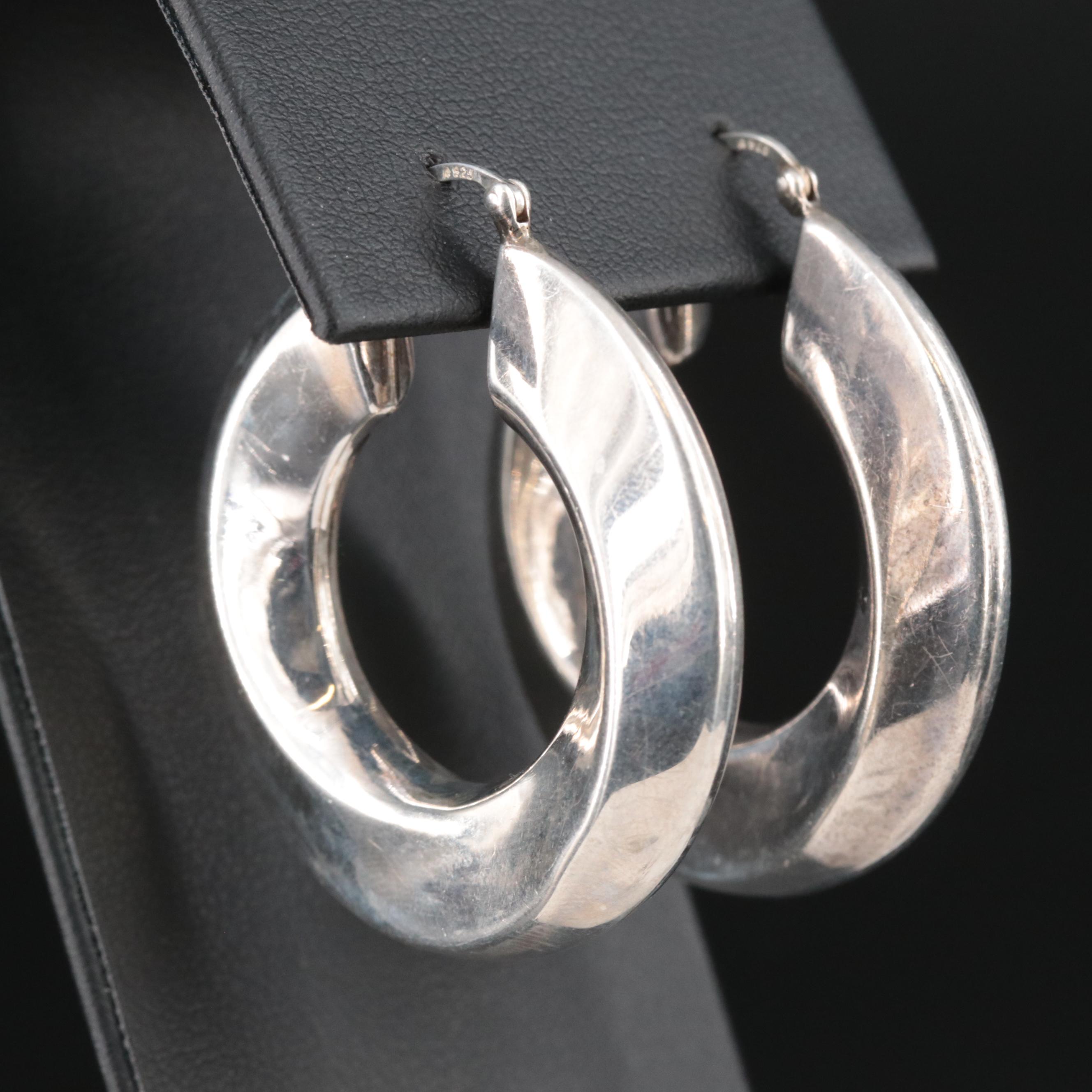 Sterling Twist Hoop Earrings
