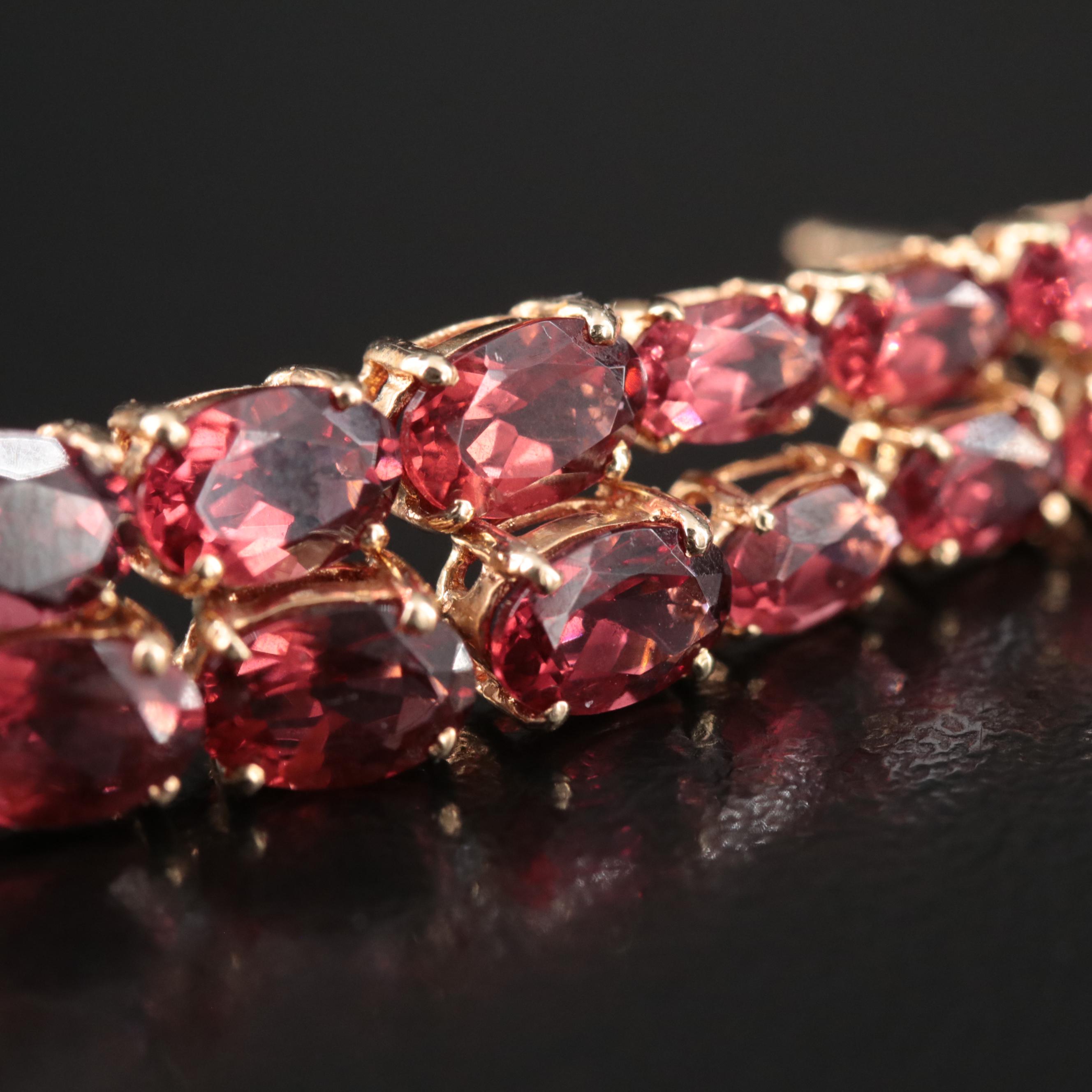 14K Garnet Drop Earrings